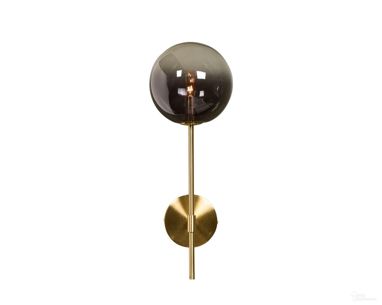 Izora Sconce In Brass and Smoke Grey Ombre