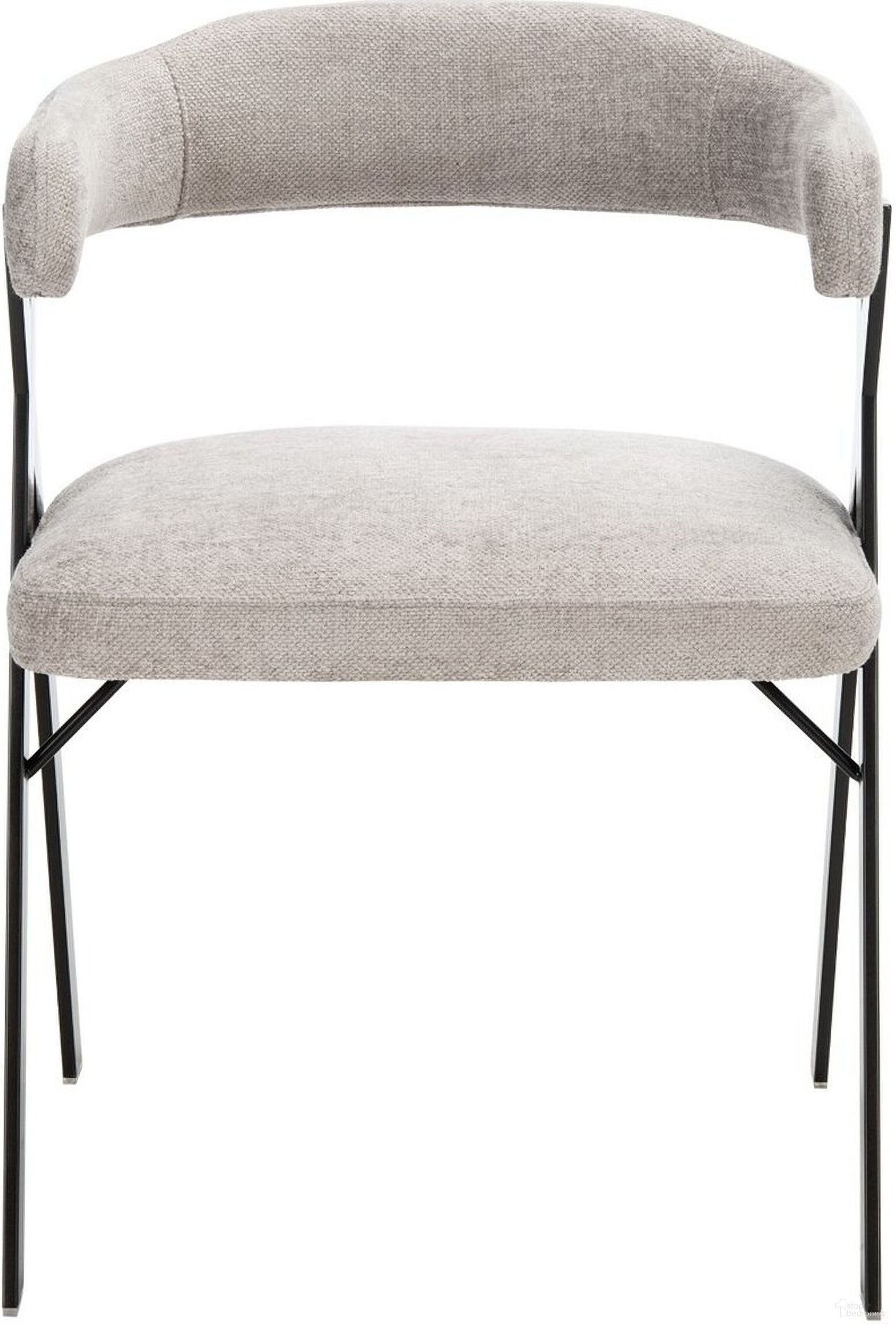 Izzy Chenille Dining Chair In Grey And Black