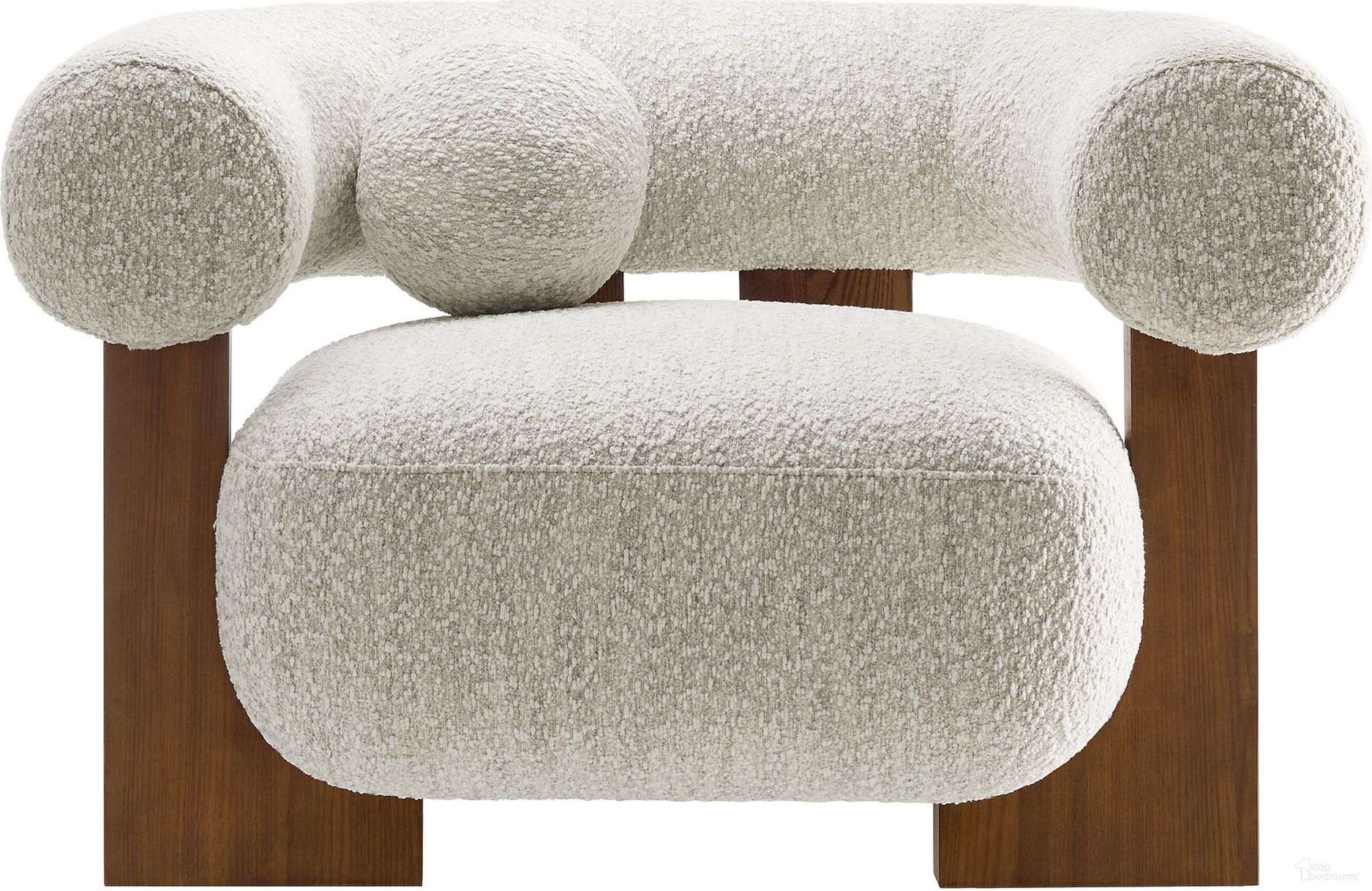 Jace Boucle Accent Chair In Pearl