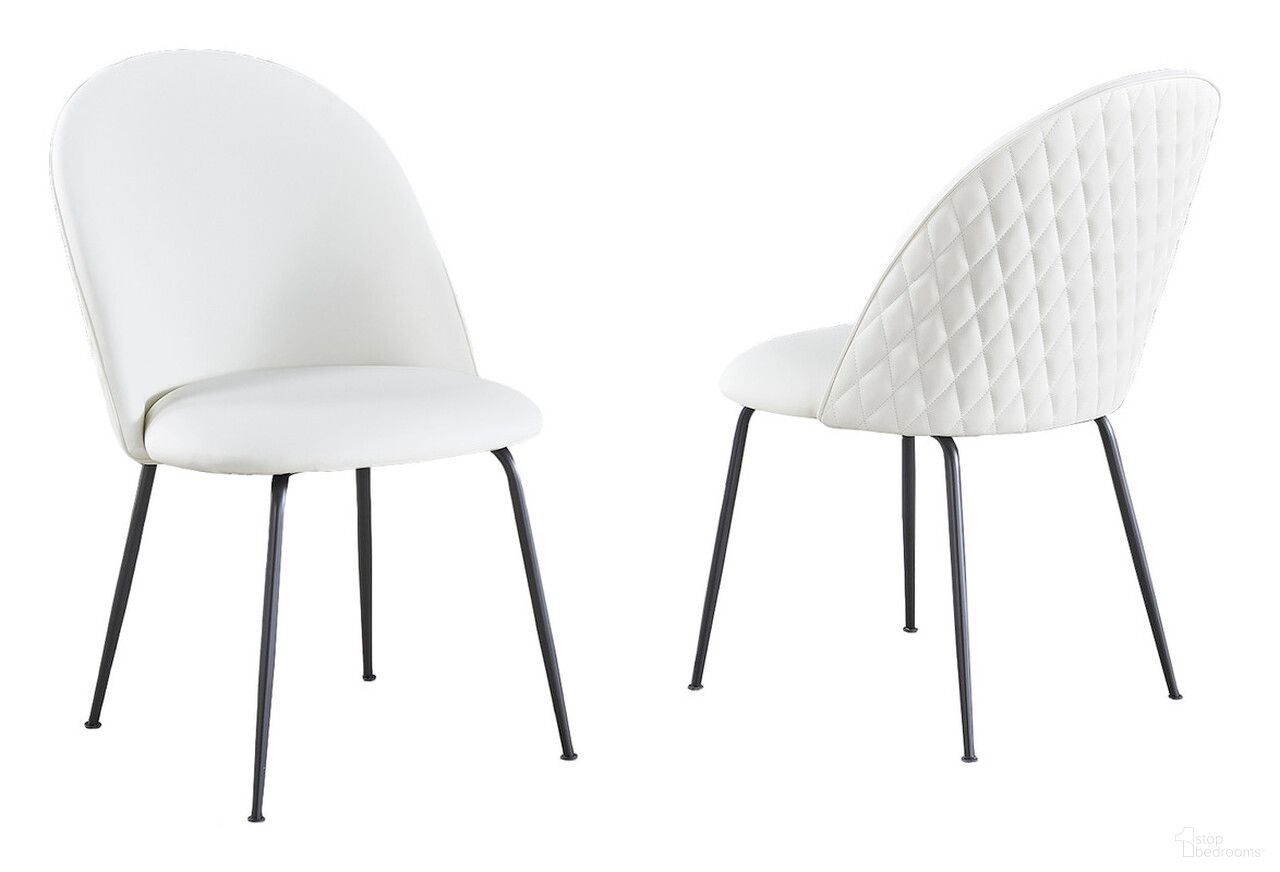 The appearance of Jace Quilted Back Side Chairs Set of 2 In White Faux Leather and Gray Painted Legs designed by Best Quality Furniture in the modern / contemporary interior design. This white and gray piece of furniture  was selected by 1StopBedrooms from Jace Collection to add a touch of cosiness and style into your home. Sku: SC174. Material: Faux Leather. Chair Type: Side Chair.