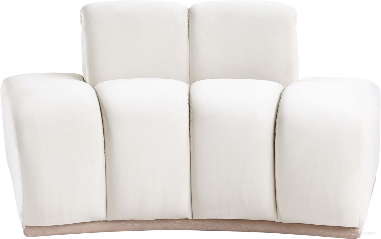 The appearance of Jace Velvet Chair In Natural and Cream designed by Meridian in the modern / contemporary interior design. This natural/cream piece of furniture was selected by 1StopBedrooms from Jace Collection to add a touch of cosiness and style into your home. Sku: 44093Cream-C. Material: Velvet.