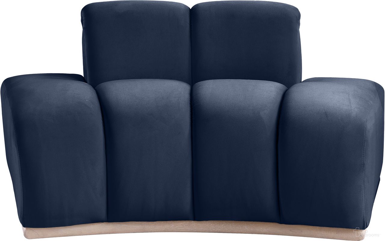 The appearance of Jace Velvet Chair In Navy and Natural designed by Meridian in the modern / contemporary interior design. This navy and natural piece of furniture was selected by 1StopBedrooms from Jace Collection to add a touch of cosiness and style into your home. Sku: 44093Navy-C. Material: Velvet.