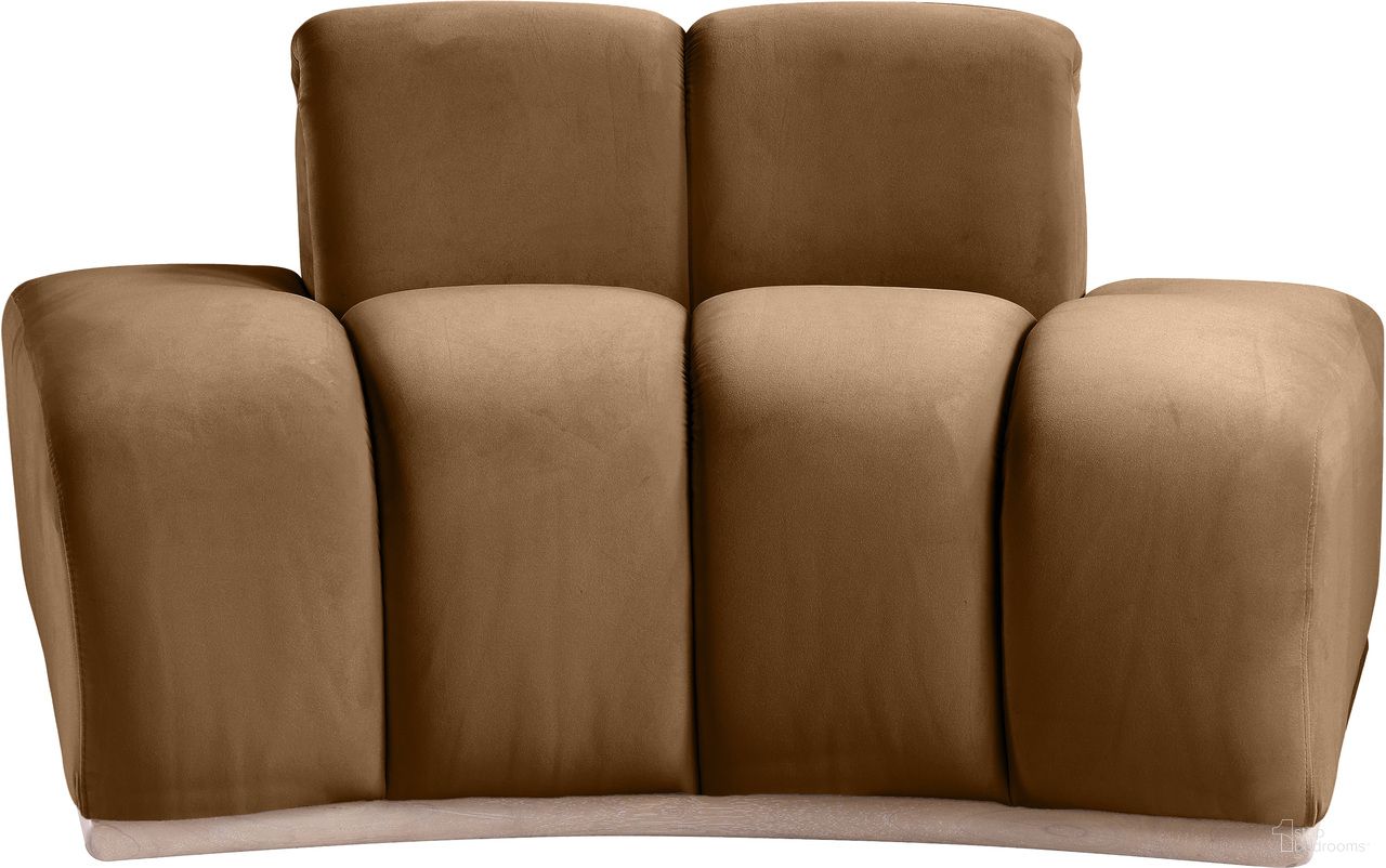 The appearance of Jace Velvet Chair In Saddle and Natural designed by Meridian in the modern / contemporary interior design. This saddle and natural piece of furniture was selected by 1StopBedrooms from Jace Collection to add a touch of cosiness and style into your home. Sku: 44093Saddle-C. Material: Velvet.