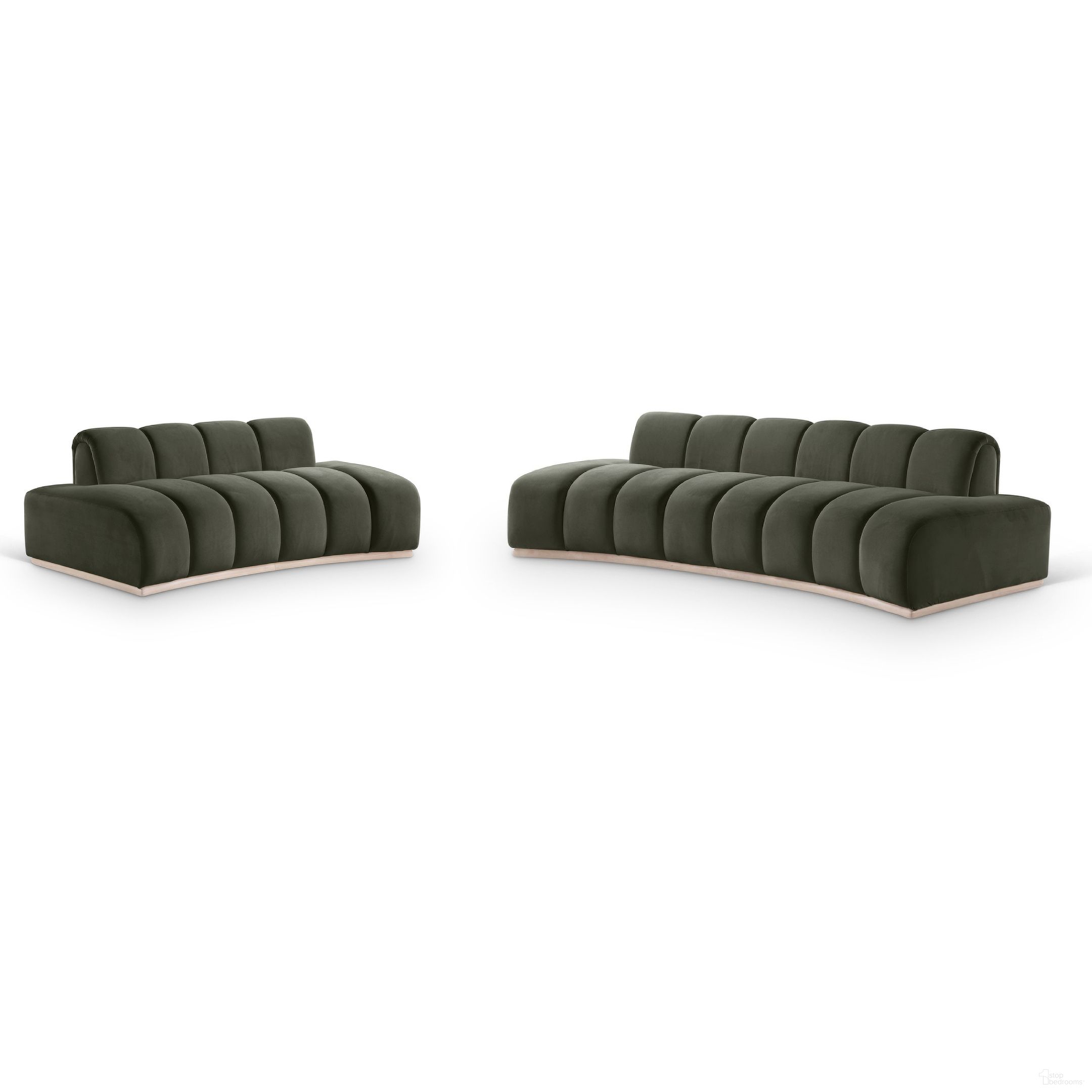 The appearance of Jace Velvet Living Room Set In Green and Natural designed by Meridian in the modern / contemporary interior design. This green and natural piece of furniture  was selected by 1StopBedrooms from Jace Collection to add a touch of cosiness and style into your home. Sku: 44093Green-S;44093Green-L. Material: Velvet.