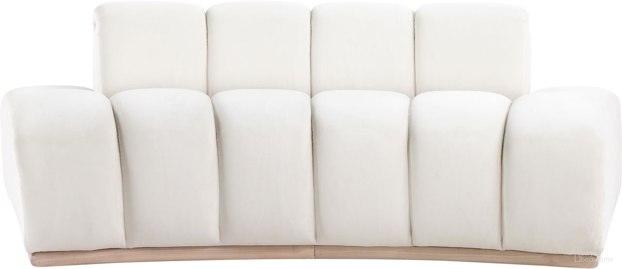 The appearance of Jace Velvet Loveseat In Natural and Cream designed by Meridian in the modern / contemporary interior design. This natural/cream piece of furniture was selected by 1StopBedrooms from Jace Collection to add a touch of cosiness and style into your home. Sku: 44093Cream-L. Material: Velvet.