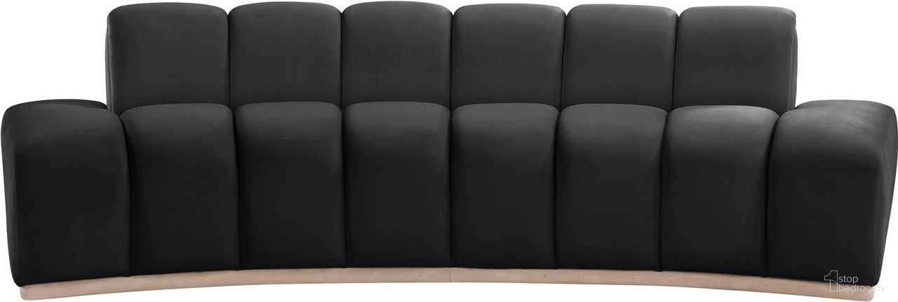 Jace Velvet Sofa In Black and Natural