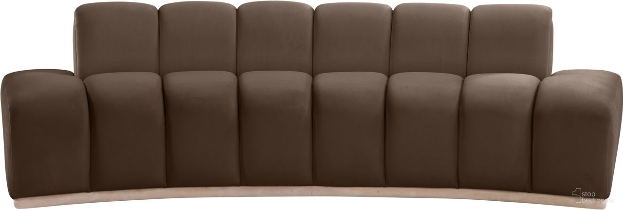 The appearance of Jace Velvet Sofa In Brown and Natural designed by Meridian in the modern / contemporary interior design. This brown and natural piece of furniture was selected by 1StopBedrooms from Jace Collection to add a touch of cosiness and style into your home. Sku: 44093Brown-S. Material: Velvet.