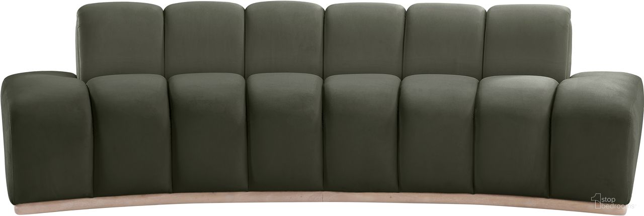 The appearance of Jace Velvet Sofa In Green and Natural designed by Meridian in the modern / contemporary interior design. This green and natural piece of furniture was selected by 1StopBedrooms from Jace Collection to add a touch of cosiness and style into your home. Sku: 44093Green-S. Material: Velvet.