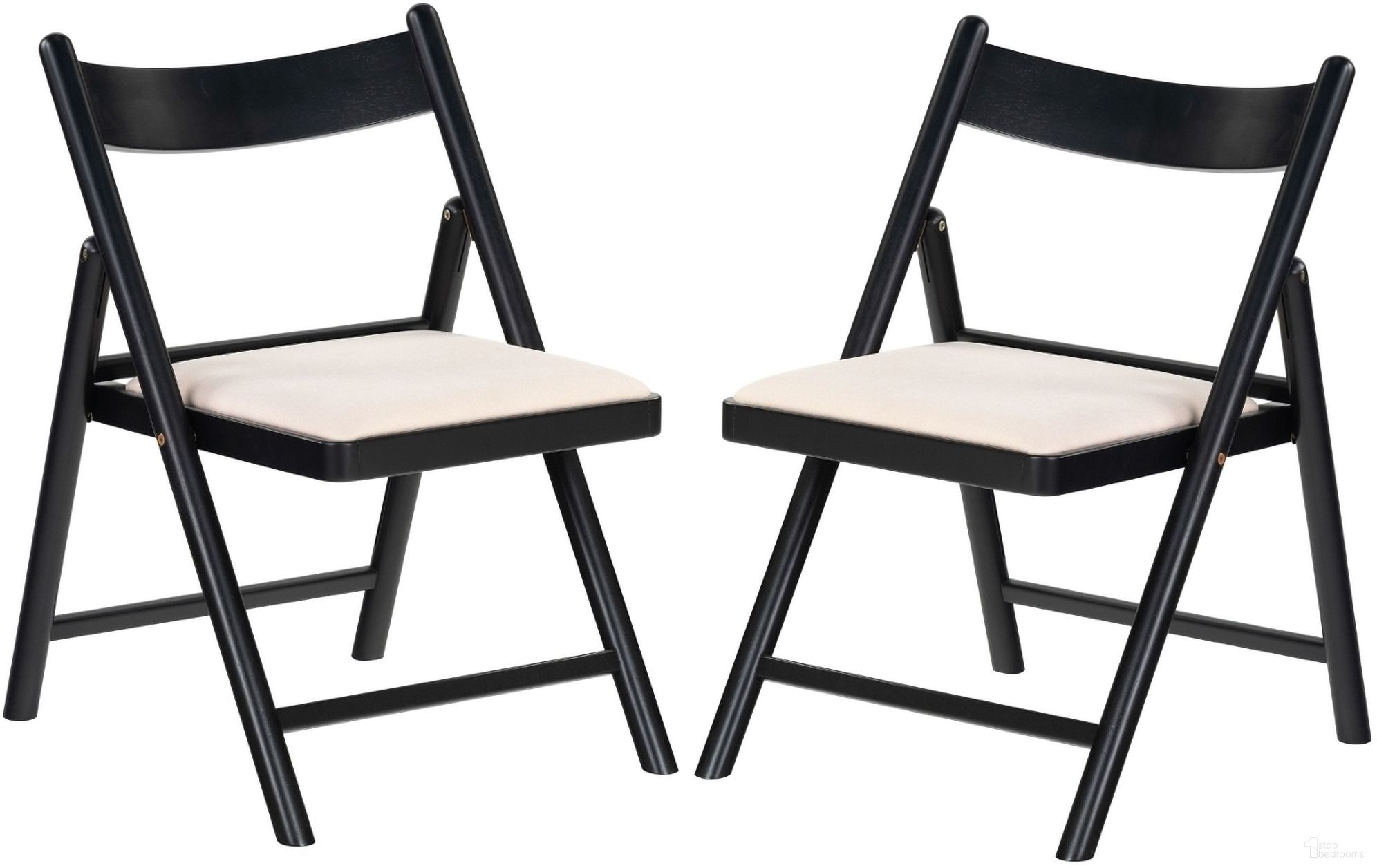The appearance of Jacie Linen Seat Folding Chair Set of 2 In Black and White designed by Safavieh Couture in the modern / contemporary interior design. This black and white piece of furniture  was selected by 1StopBedrooms from Jacie Collection to add a touch of cosiness and style into your home. Sku: SFV4160A-SET2. Material: Rubberwood. Chair Type: Side Chair.