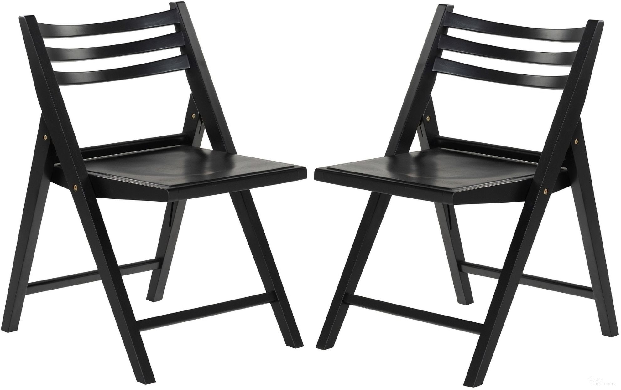 The appearance of Jacie Wood Seat Folding Chair Set of 2 In Black designed by Safavieh Couture in the modern / contemporary interior design. This black piece of furniture  was selected by 1StopBedrooms from Jacie Collection to add a touch of cosiness and style into your home. Sku: SFV4161A-SET2. Material: Rubberwood. Chair Type: Side Chair.