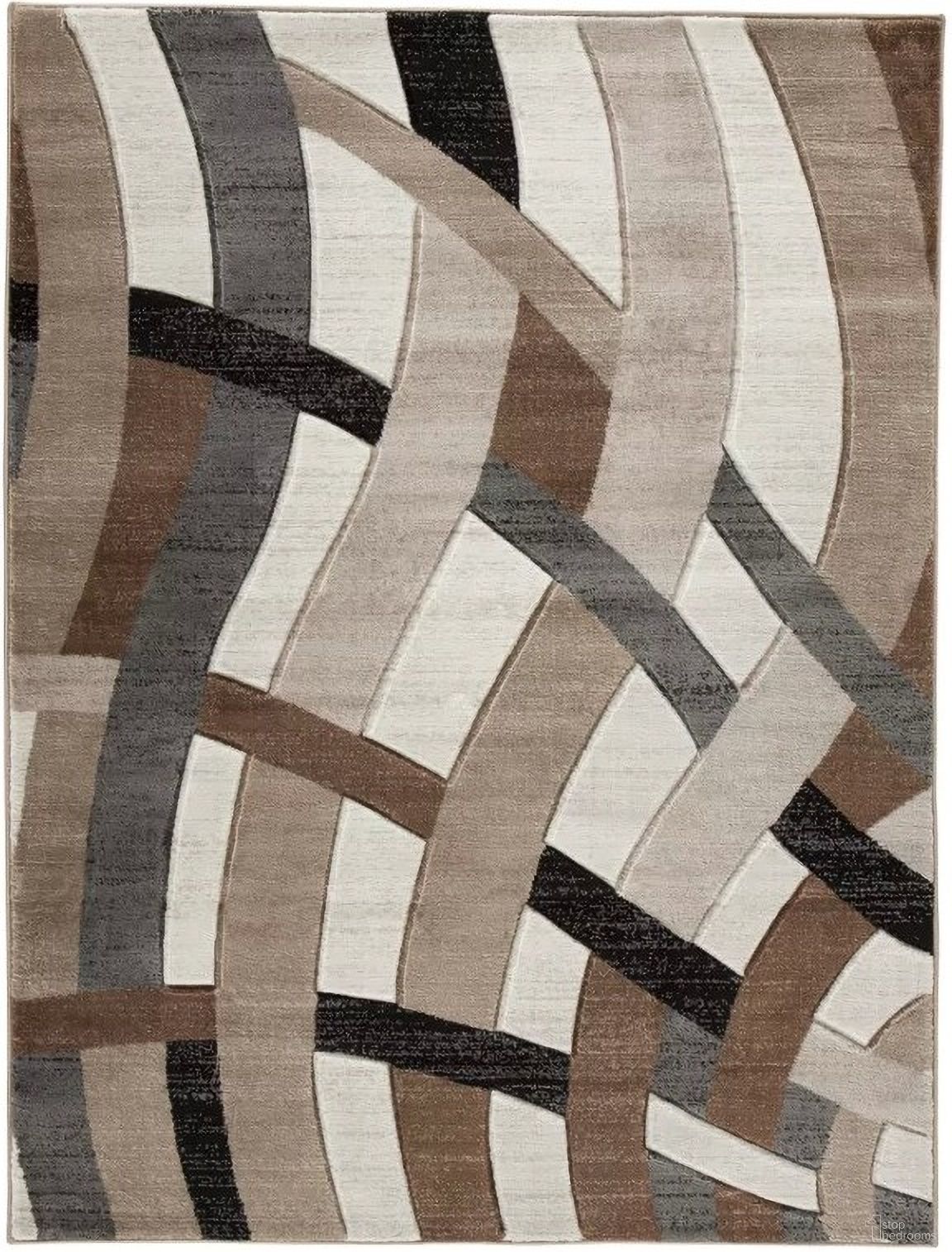 The appearance of Jacinth Brown Medium Rug designed by Signature Design by Ashley in the modern / contemporary interior design. This multi piece of furniture  was selected by 1StopBedrooms from Jacinth Collection to add a touch of cosiness and style into your home. Sku: R402922. Material: Fabric.