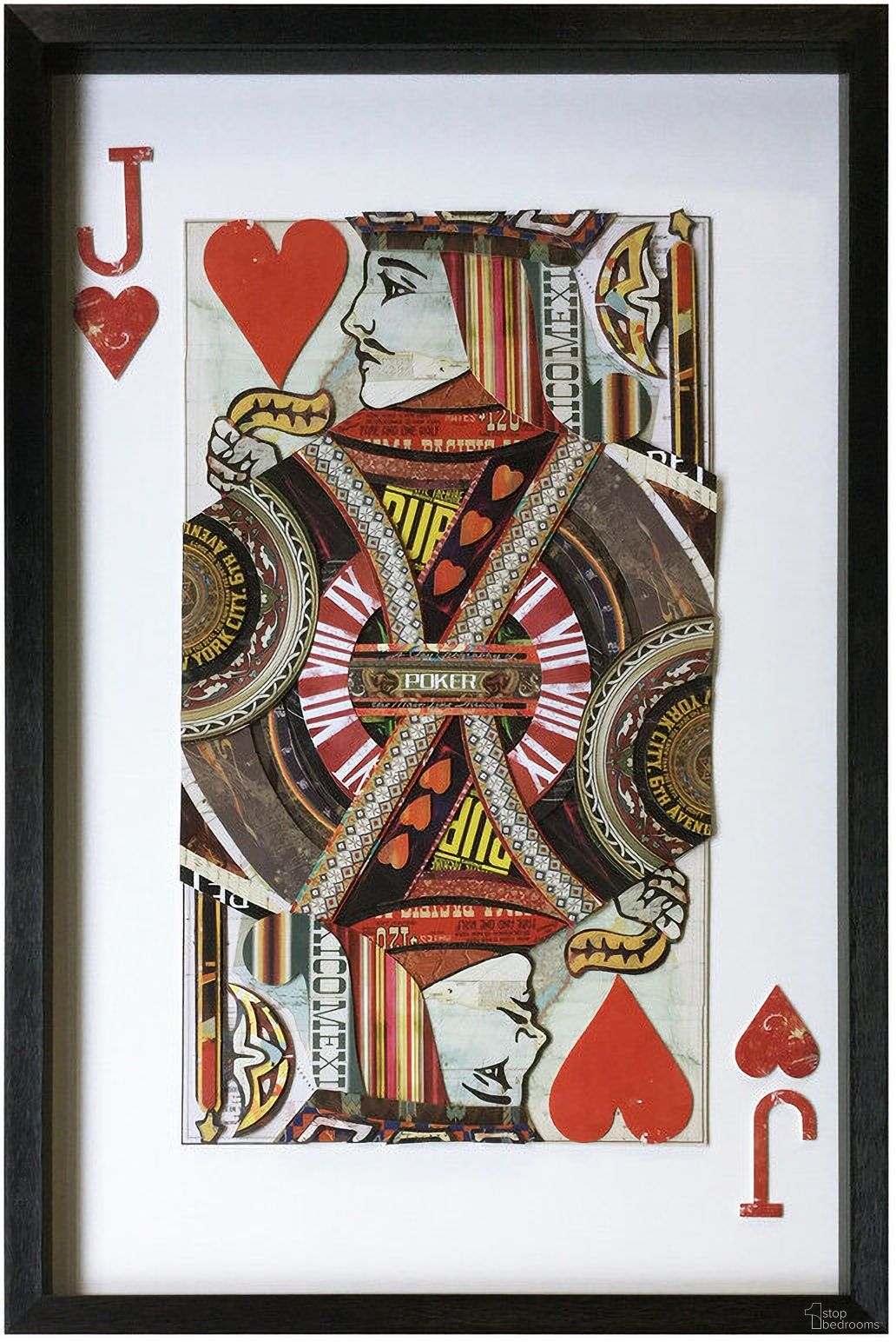The appearance of Jack Of Hearts Wall Art In Multicolor designed by Yosemite Home Decor in the modern / contemporary interior design. This multicolor piece of furniture was selected by 1StopBedrooms from to add a touch of cosiness and style into your home. Sku: 3120053. Material: Wood.