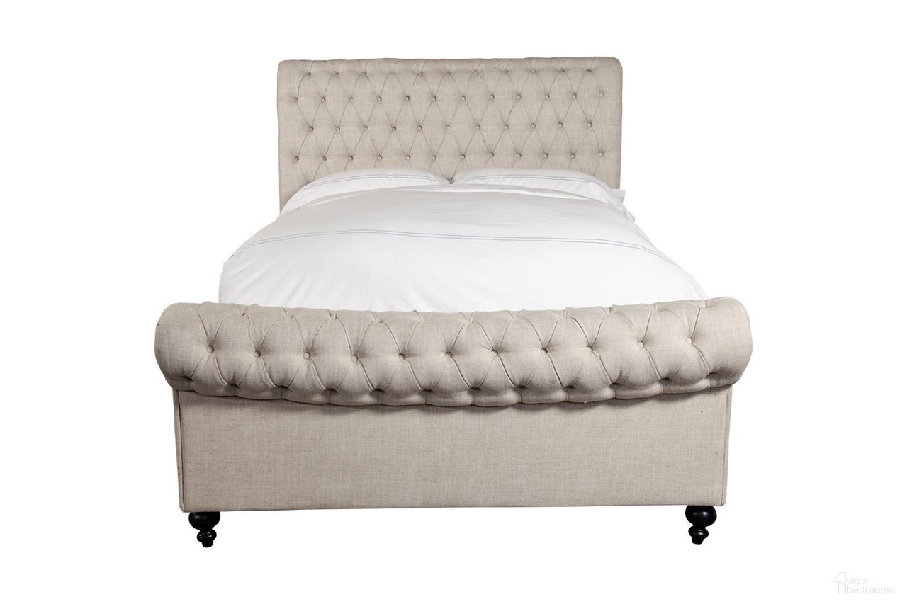 Jackie Crepe Queen Upholstered Sleigh Bed