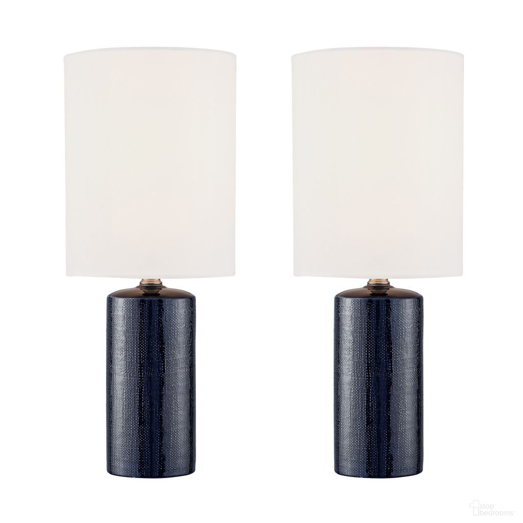 Jackie Table Lamp Set of 2 In Navy Blue