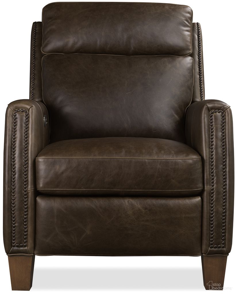 The appearance of Jacklyn Power Recliner with Pop-Up Headrest In Brown designed by Hooker in the transitional interior design. This brown piece of furniture  was selected by 1StopBedrooms from Jacklyn Collection to add a touch of cosiness and style into your home. Sku: RC822-PH-029. Material: Leather.