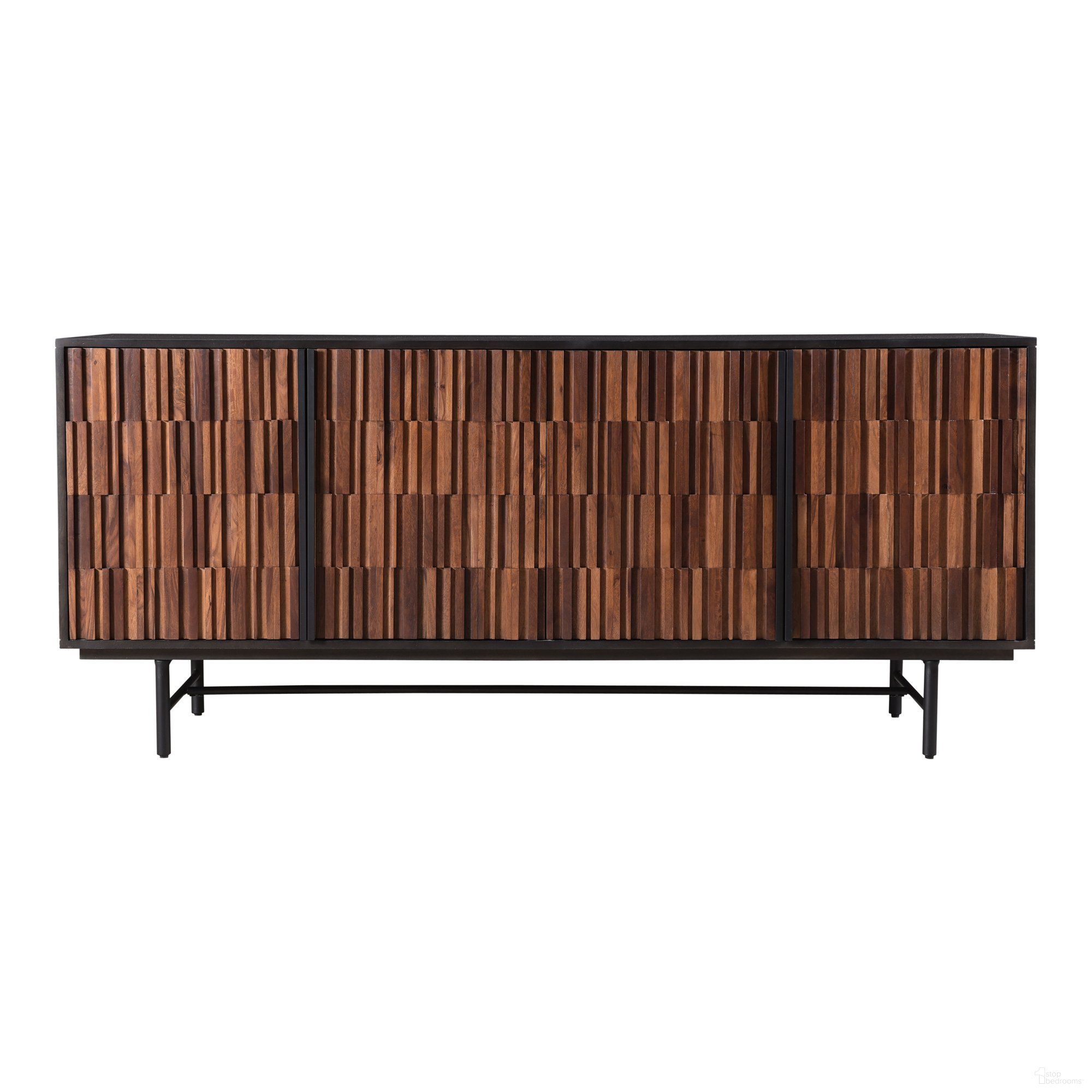 The appearance of Jackson Black Wood Sideboard designed by Moes Home in the modern / contemporary interior design. This black piece of furniture was selected by 1StopBedrooms from Jackson Collection to add a touch of cosiness and style into your home. Sku: RP-1004-02. Material: Wood.