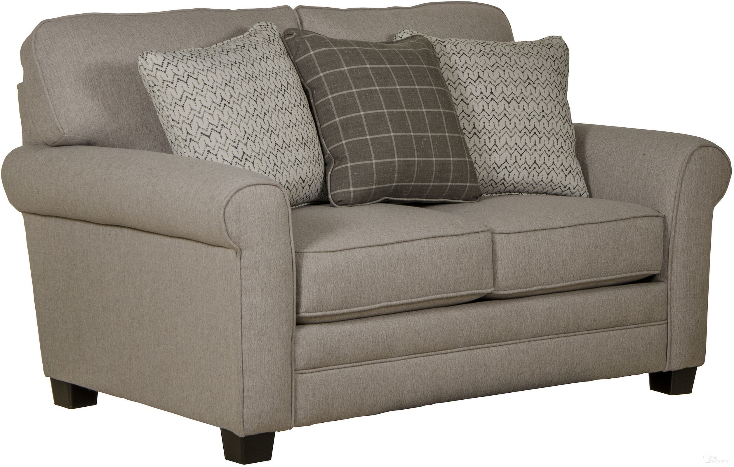 The appearance of Jackson Lewiston Loveseat designed by Jackson in the traditional interior design. This cement piece of furniture was selected by 1StopBedrooms from Lewiston Collection to add a touch of cosiness and style into your home. Sku: 327902192818208518. Material: Polyester.