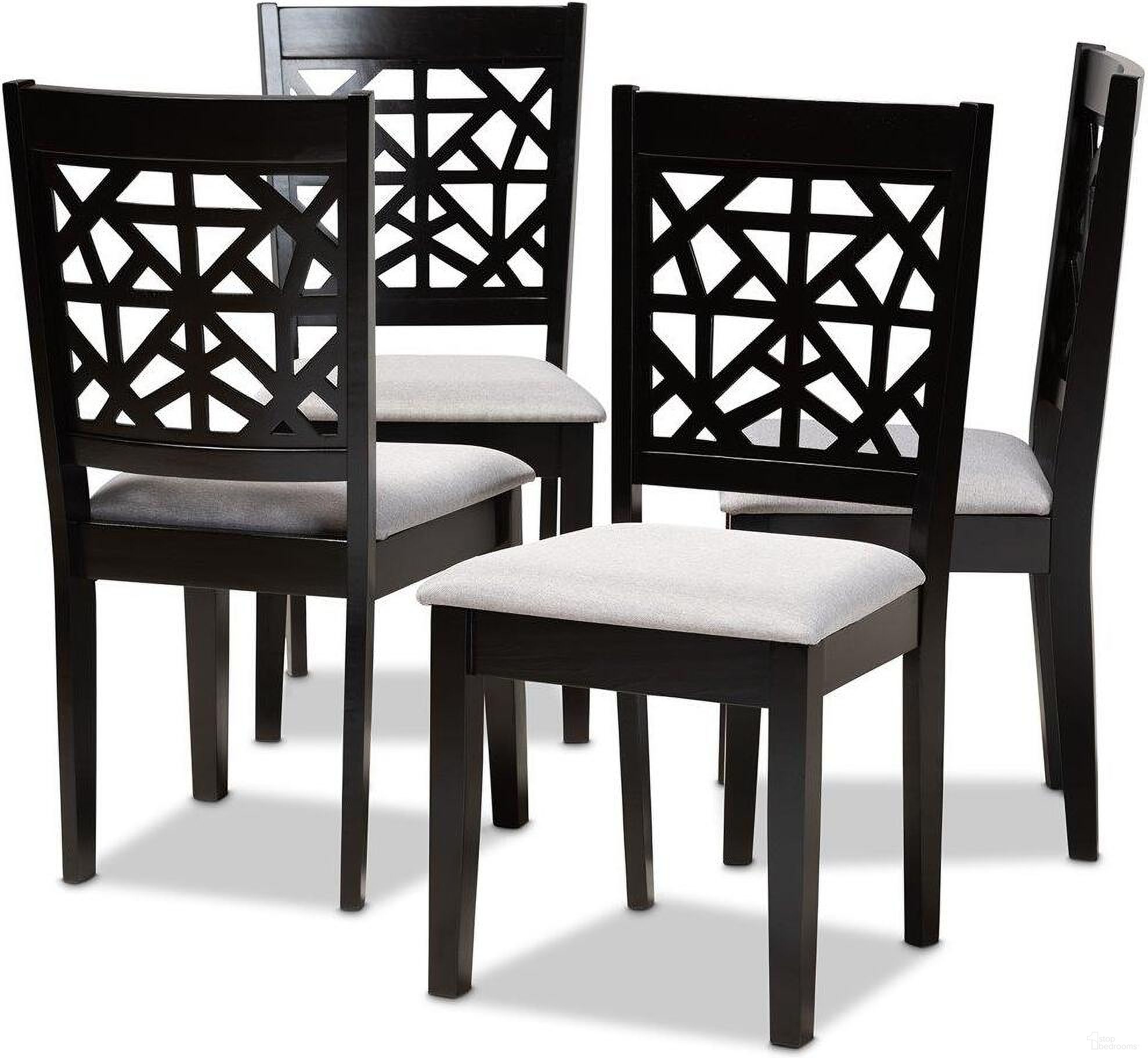 The appearance of Jackson Modern and Contemporary Grey Fabric Upholstered and Espresso Brown Finished Wood 4-Piece Dining Chair Set designed by Baxton Studio in the modern / contemporary interior design. This grey piece of furniture was selected by 1StopBedrooms from Jackson Collection to add a touch of cosiness and style into your home. Sku: RH310C-Grey/Dark Brown-DC-4PK. Material: Polyester. Chair Type: Side Chair.