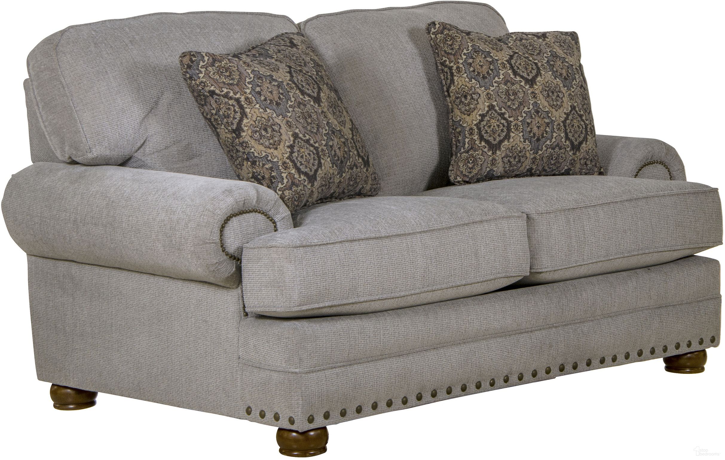 The appearance of Jackson Singletary Loveseat designed by Jackson in the traditional interior design. This nickle piece of furniture was selected by 1StopBedrooms from Singletary Collection to add a touch of cosiness and style into your home. Sku: 324102201018201148. Material: Polyester.