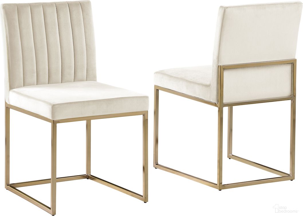 The appearance of Jacobsen Cream Velvet Armless Chairs Set of 2 designed by Best Master Furniture in the modern / contemporary interior design. This cream piece of furniture  was selected by 1StopBedrooms from Jacobsen Collection to add a touch of cosiness and style into your home. Sku: J024VCG. Material: Velvet.