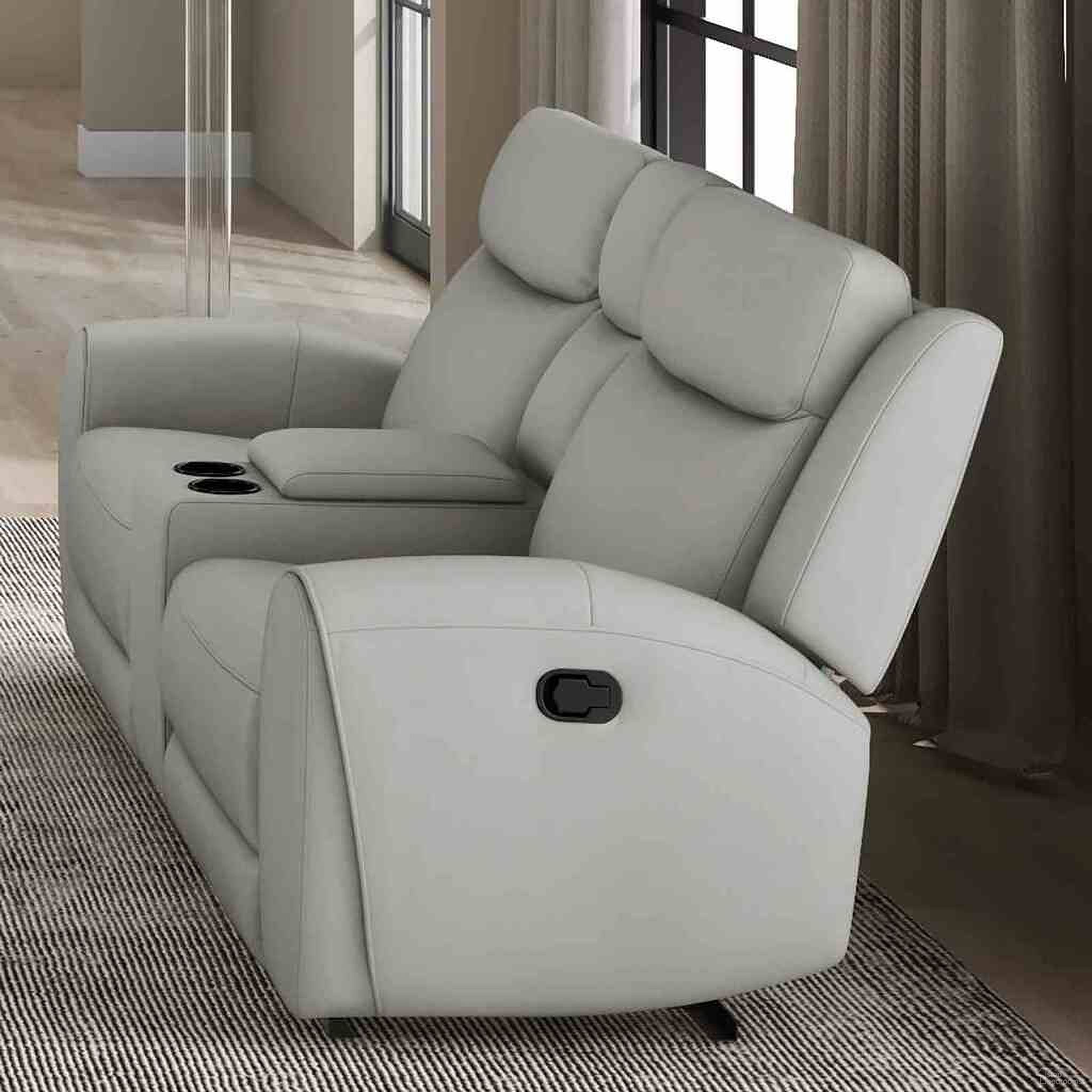 The appearance of Jacobus Loveseat In Light Gray designed by Furniture of America in the transitional interior design. This light gray piece of furniture was selected by 1StopBedrooms from Jacobus Collection to add a touch of cosiness and style into your home. Sku: CM9986LG-LV-M. Material: Top Grain Leather.