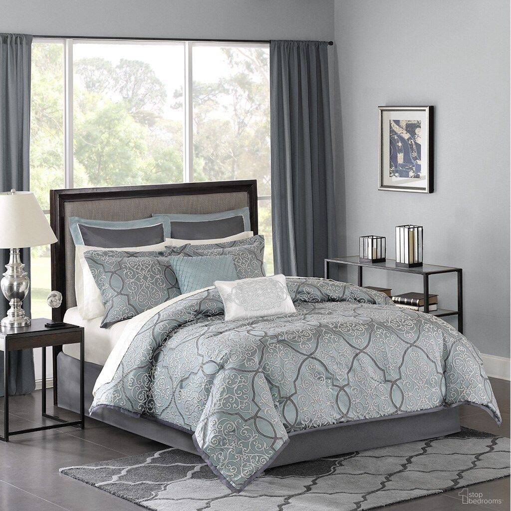 The appearance of Lavine 12 Piece California King Comforter Set with Cotton Bed Sheets In Blue designed by Olliix in the traditional interior design. This blue piece of furniture was selected by 1StopBedrooms from Lavine Collection to add a touch of cosiness and style into your home. Sku: MP10-1667. Bed Size: California King. Material: Cotton.