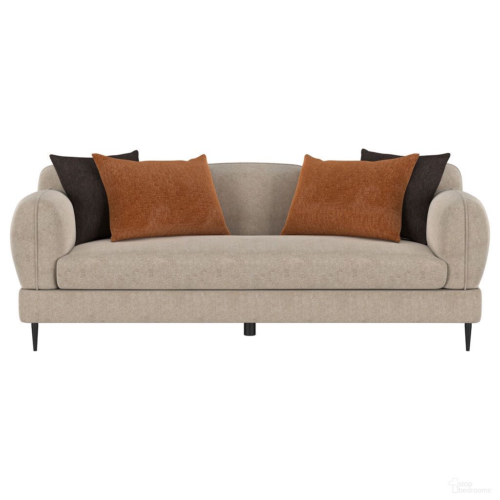 The appearance of Jade Chenille Upholstered Sculpted Track Arm Sofa In Latte designed by Coaster in the modern / contemporary interior design. This latte piece of furniture was selected by 1StopBedrooms from Jade Collection to add a touch of cosiness and style into your home. Sku: 509411. Material: Polyester.