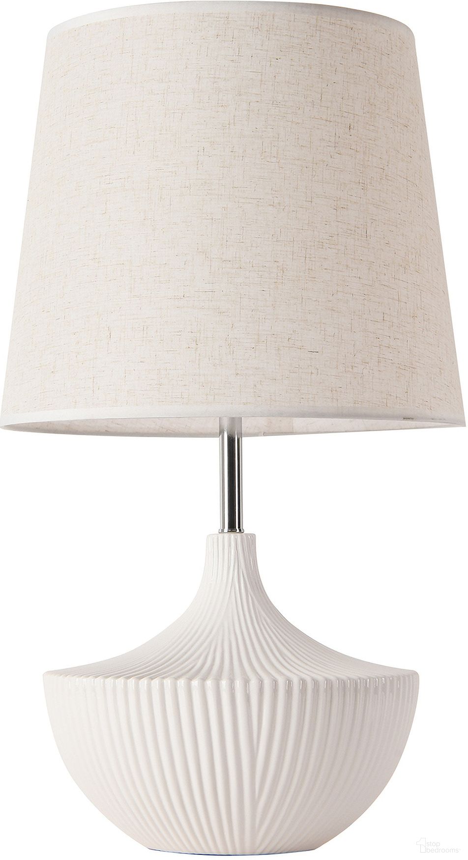 Jade Collection Metal and Ceramic Table Lamp Lights In White