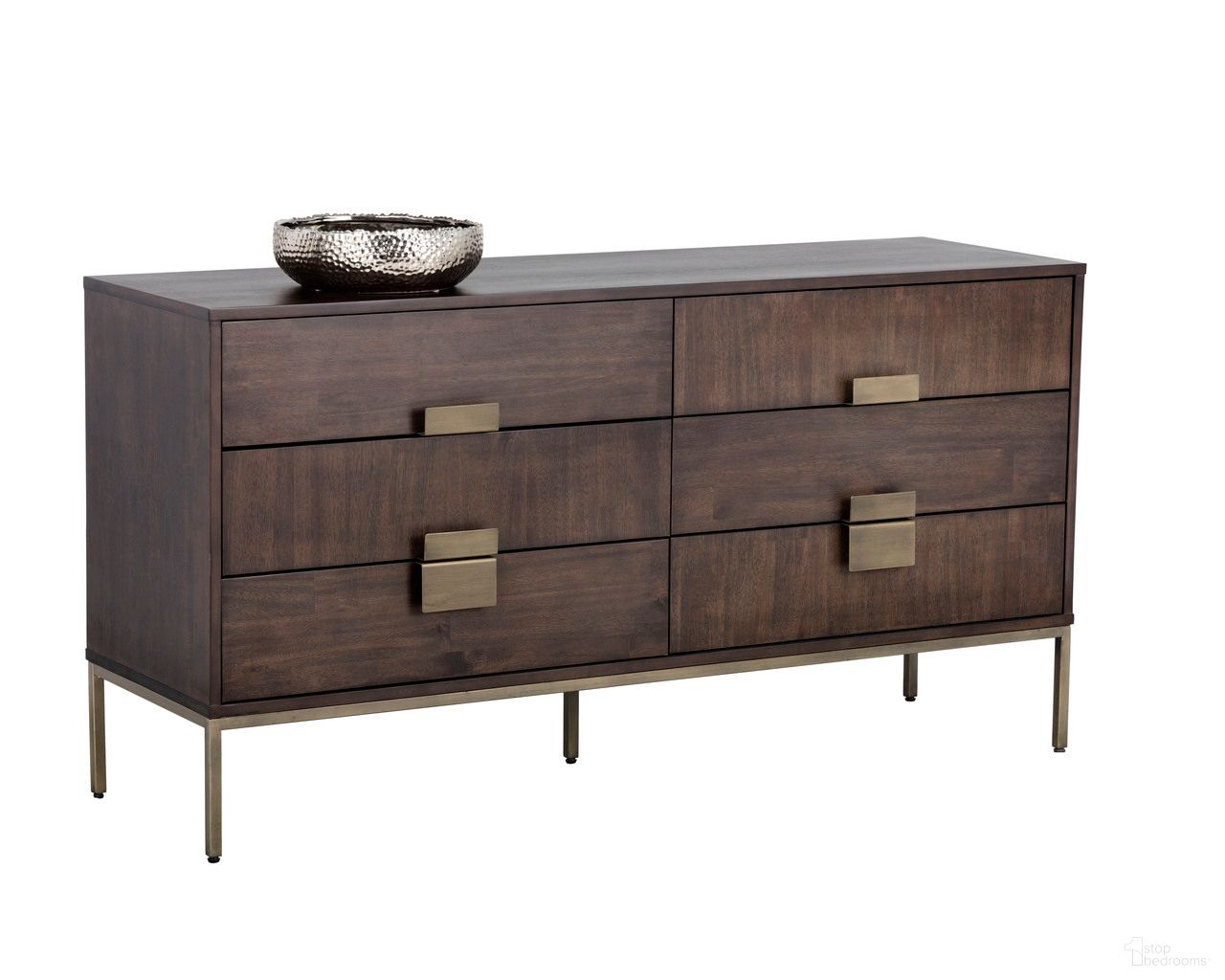 Jade Dresser In Antique Brass and Dark Mango