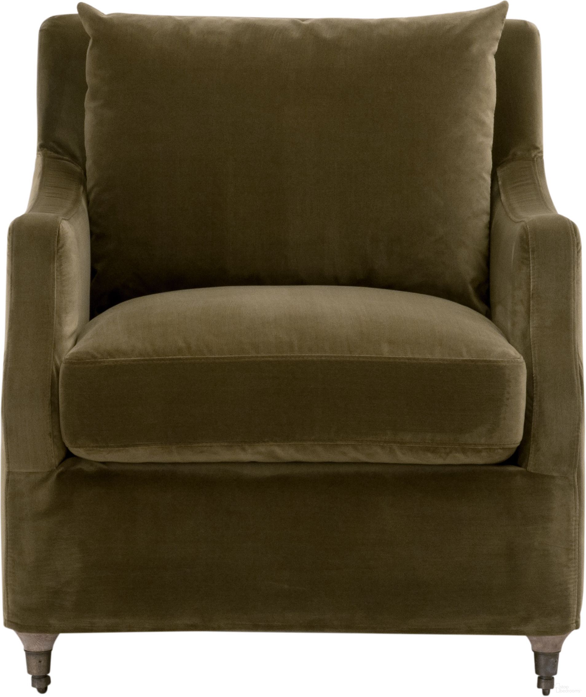 The appearance of Jade Slipcover Club Chair In Olive and Natural Gray designed by Essentials For Living in the transitional interior design. This olive/natural gray piece of furniture  was selected by 1StopBedrooms from Stitch & Hand Collection to add a touch of cosiness and style into your home. Sku: 6697.OLV/NG. Material: Polyester.