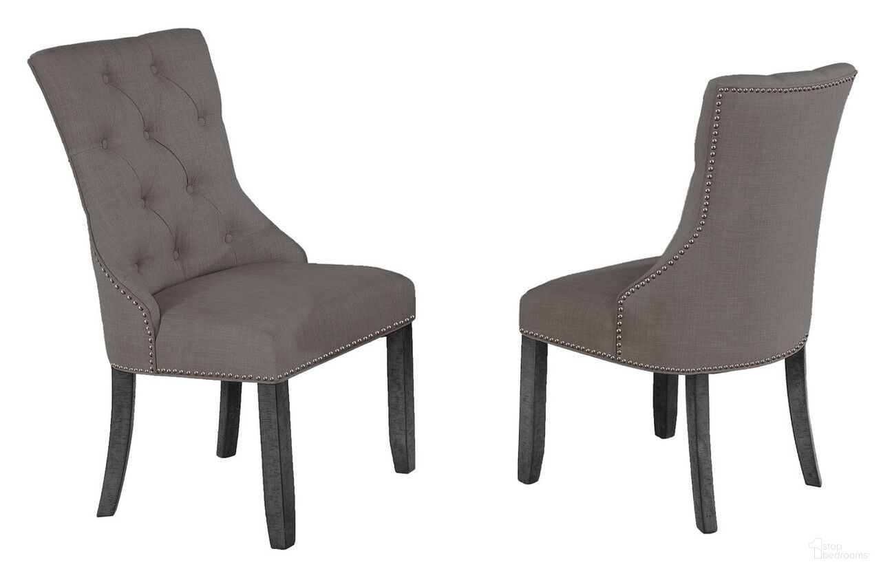 The appearance of Jade Upholstered Dining Chairs Set of 2 In Dark Gray Linen Fabric and Dark Gray Wood designed by Best Quality Furniture in the traditional interior design. This dark gray piece of furniture was selected by 1StopBedrooms from Jade Collection to add a touch of cosiness and style into your home. Sku: D88-SC2. Material: Linen. Chair Type: Side Chair.