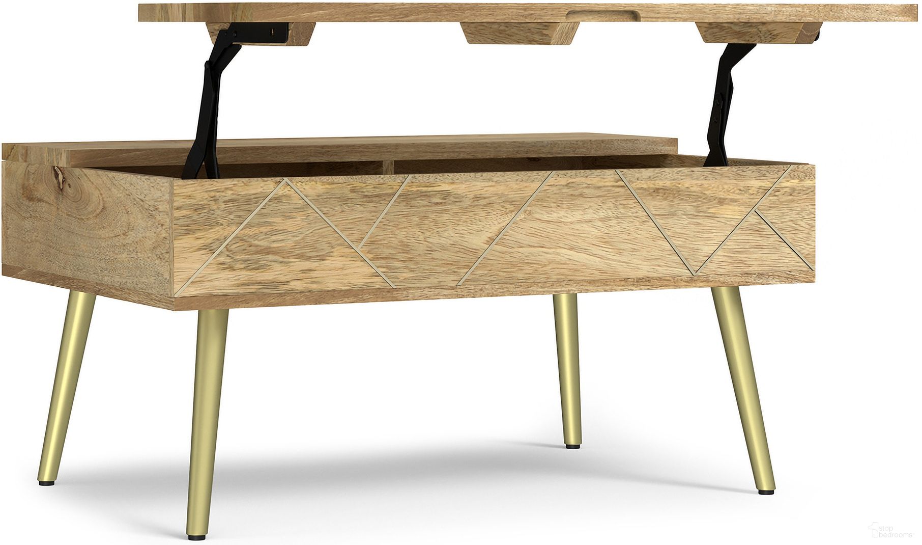 The appearance of Jager Solid Mango Wood Lift Top Coffee Table In Natural designed by Simpli Home in the modern / contemporary interior design. This natural piece of furniture was selected by 1StopBedrooms from Jager Collection to add a touch of cosiness and style into your home. Sku: AXCJAG-01-N. Material: Mango.