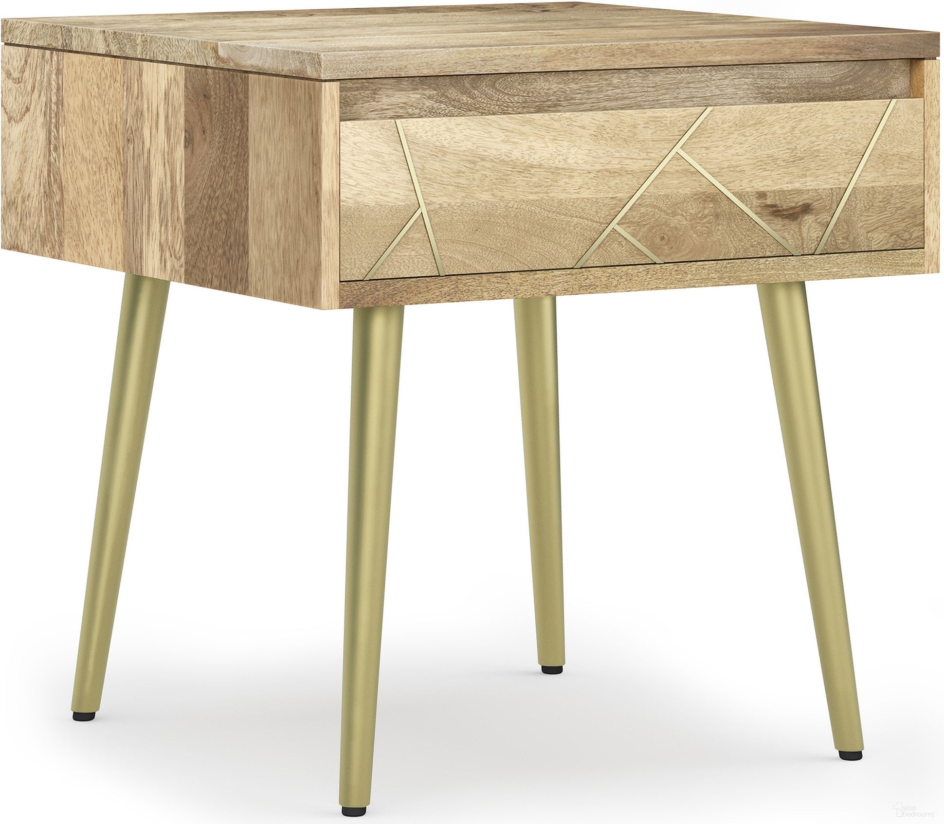 The appearance of Jager Solid Mango Wood Side Table In Natural designed by Simpli Home in the transitional interior design. This natural piece of furniture was selected by 1StopBedrooms from Jager Collection to add a touch of cosiness and style into your home. Sku: AXCJAG-02-N. Material: Mango Wood.