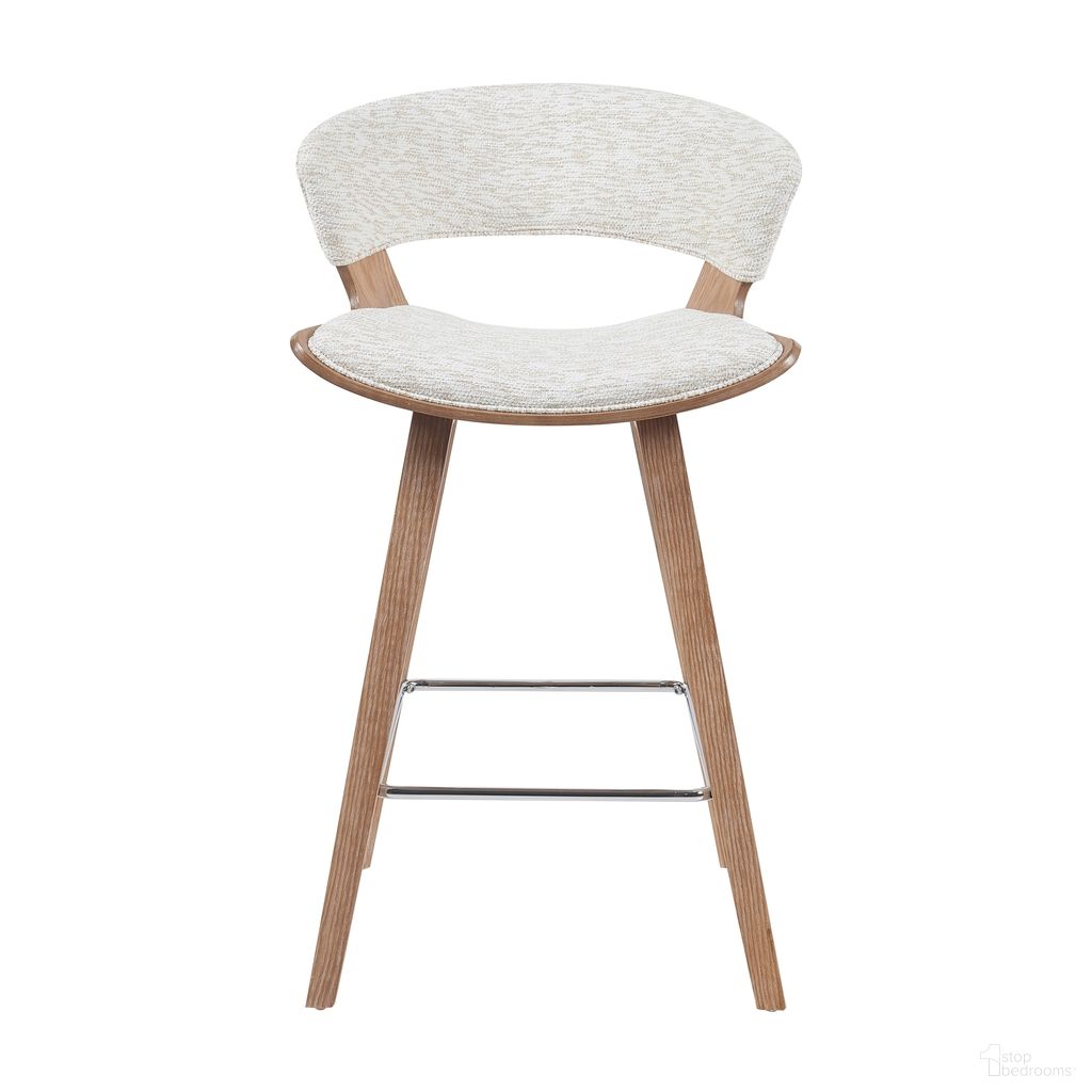 The appearance of Jagger Counter Height Barstool with Upholstered Seat In Oatmeal and White Wash designed by Armen Living in the modern / contemporary interior design. This oatmeal/white wash piece of furniture was selected by 1StopBedrooms from Jagger Collection to add a touch of cosiness and style into your home. Sku: LCJGBAWWOT26. Material: Polyester.