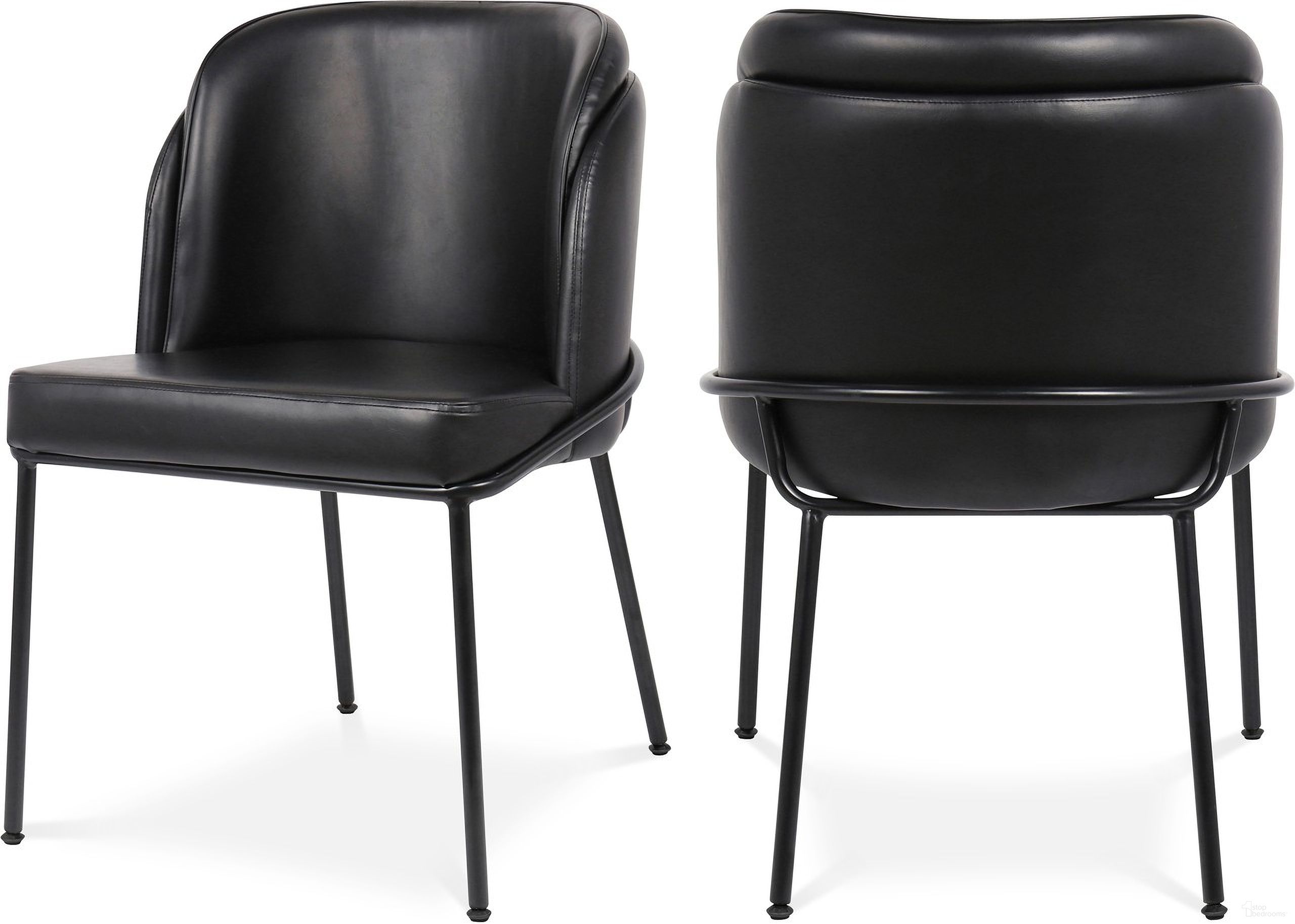 The appearance of Jagger Vegan Leather Dining Chair Set of 2 In Black designed by Meridian in the modern / contemporary interior design. This black piece of furniture was selected by 1StopBedrooms from Jagger Collection to add a touch of cosiness and style into your home. Sku: 883Black-C. Material: Wood. Chair Type: Side Chair.