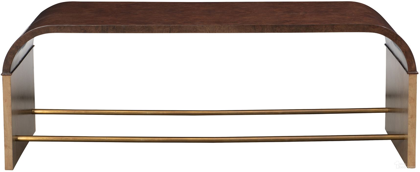 The appearance of Jaguar Cocktail Table In Brown and Brass designed by Maitland-Smith in the modern / contemporary interior design. This brown/brass piece of furniture  was selected by 1StopBedrooms from Maitland Smith Collection to add a touch of cosiness and style into your home. Sku: 8416-33. Material: Walnut Burl.