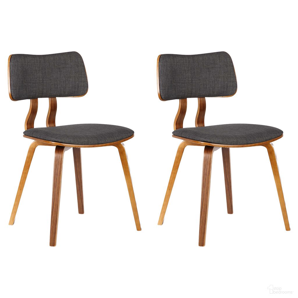 The appearance of Jaguar Dining Chair Set of 2 In Walnut and Charcoal designed by Armen Living in the transitional interior design. This walnut and charcoal piece of furniture was selected by 1StopBedrooms from Jaguar Collection to add a touch of cosiness and style into your home. Sku: LCJASIWACH;LCJASIWACH. Material: Fabric. Chair Type: Side Chair.