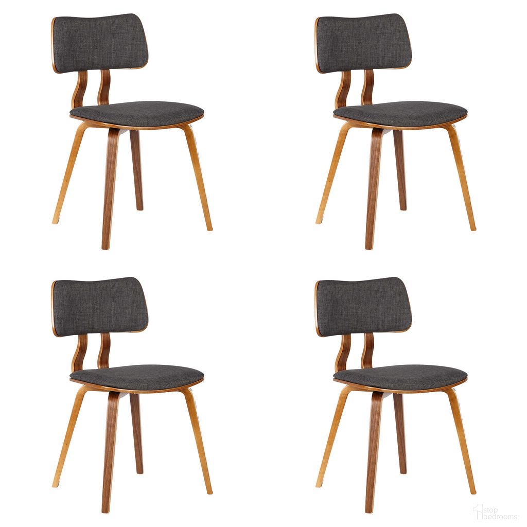 The appearance of Jaguar Dining Chair Set of 4 In Walnut and Charcoal designed by Armen Living in the transitional interior design. This walnut and charcoal piece of furniture was selected by 1StopBedrooms from Jaguar Collection to add a touch of cosiness and style into your home. Sku: LCJASIWACH;LCJASIWACH;LCJASIWACH;LCJASIWACH. Material: Fabric. Chair Type: Side Chair.