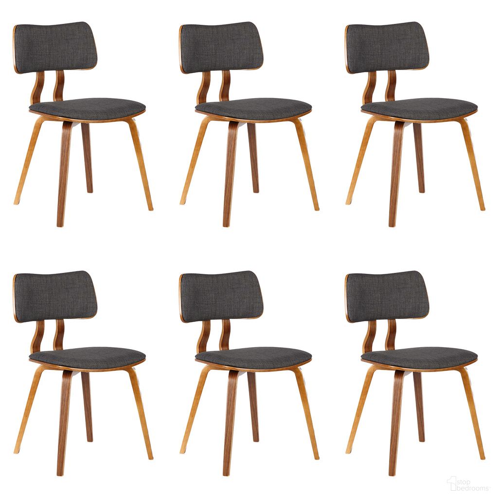 The appearance of Jaguar Dining Chair Set of 6 In Walnut and Charcoal designed by Armen Living in the transitional interior design. This walnut and charcoal piece of furniture was selected by 1StopBedrooms from Jaguar Collection to add a touch of cosiness and style into your home. Sku: LCJASIWACH;LCJASIWACH;LCJASIWACH;LCJASIWACH;LCJASIWACH;LCJASIWACH. Material: Fabric. Chair Type: Side Chair.