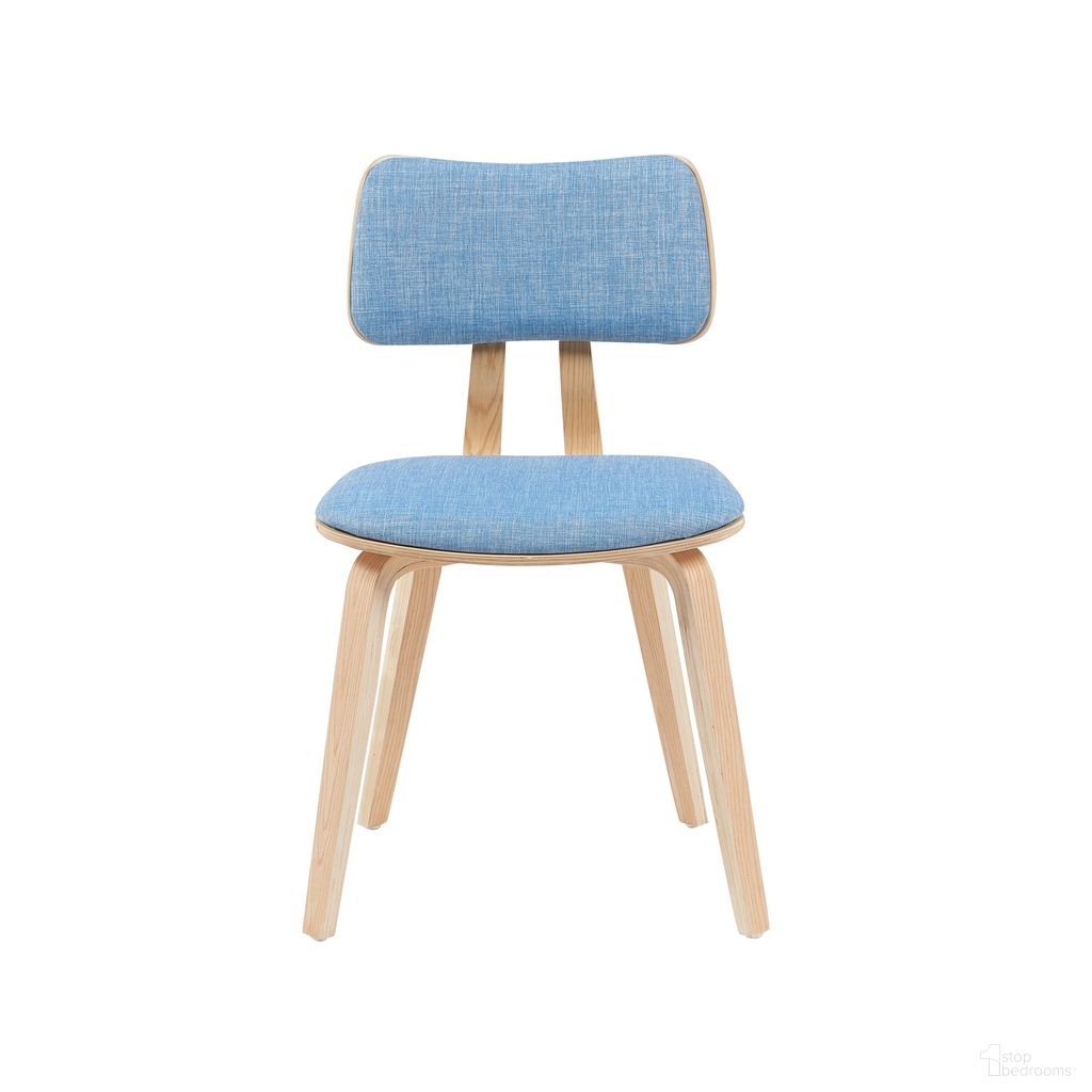 The appearance of Jaguar Upholstered Dining Chair In Light Blue and Oak designed by Armen Living in the transitional interior design. This light blue/oak piece of furniture was selected by 1StopBedrooms from Jaguar Collection to add a touch of cosiness and style into your home. Sku: LCJASIPOLBLU. Material: Polyester. Chair Type: Side Chair.