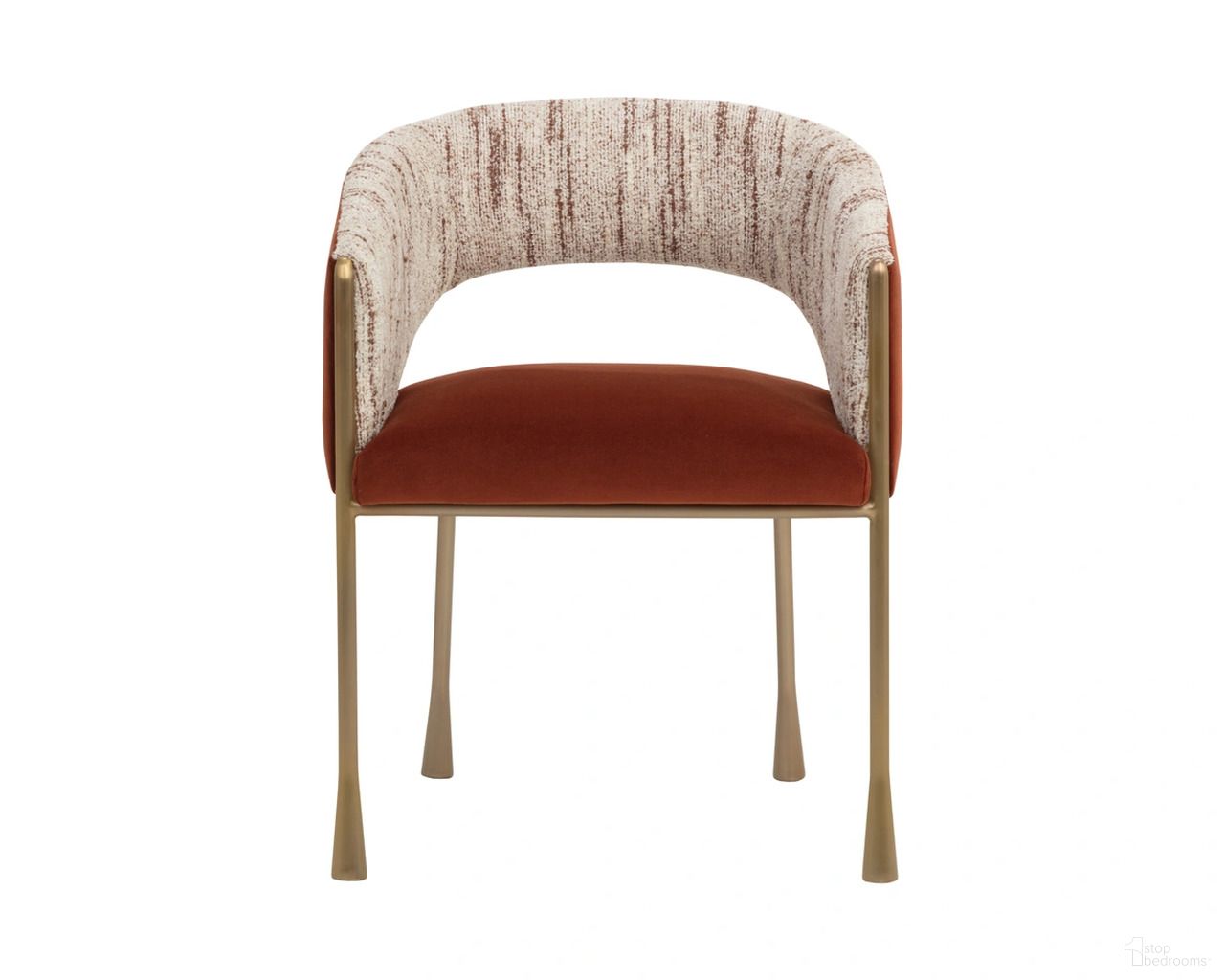 Jahara Dining Armchair In Meg Rust and Terri Nutmeg