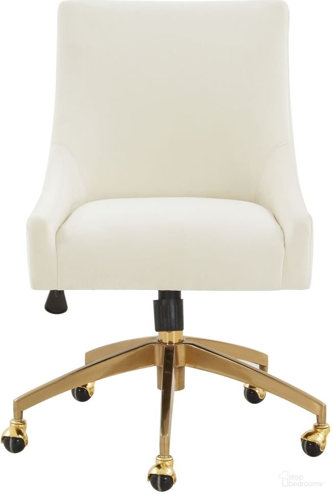 Jakob Adjustable Desk Chair In Cream and Gold