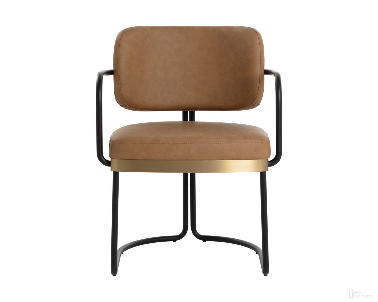Jalen Dining Armchair In Milliken Cognac