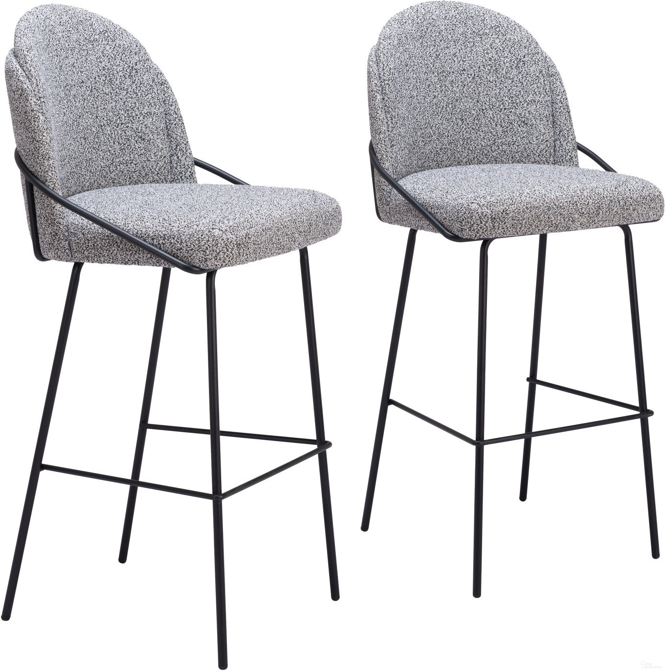 The appearance of Jambi Barstool Set of 2 In Black and White designed by Zuo Modern in the modern / contemporary interior design. This black and white piece of furniture was selected by 1StopBedrooms from Jambi Collection to add a touch of cosiness and style into your home. Sku: 109968. Material: Steel.