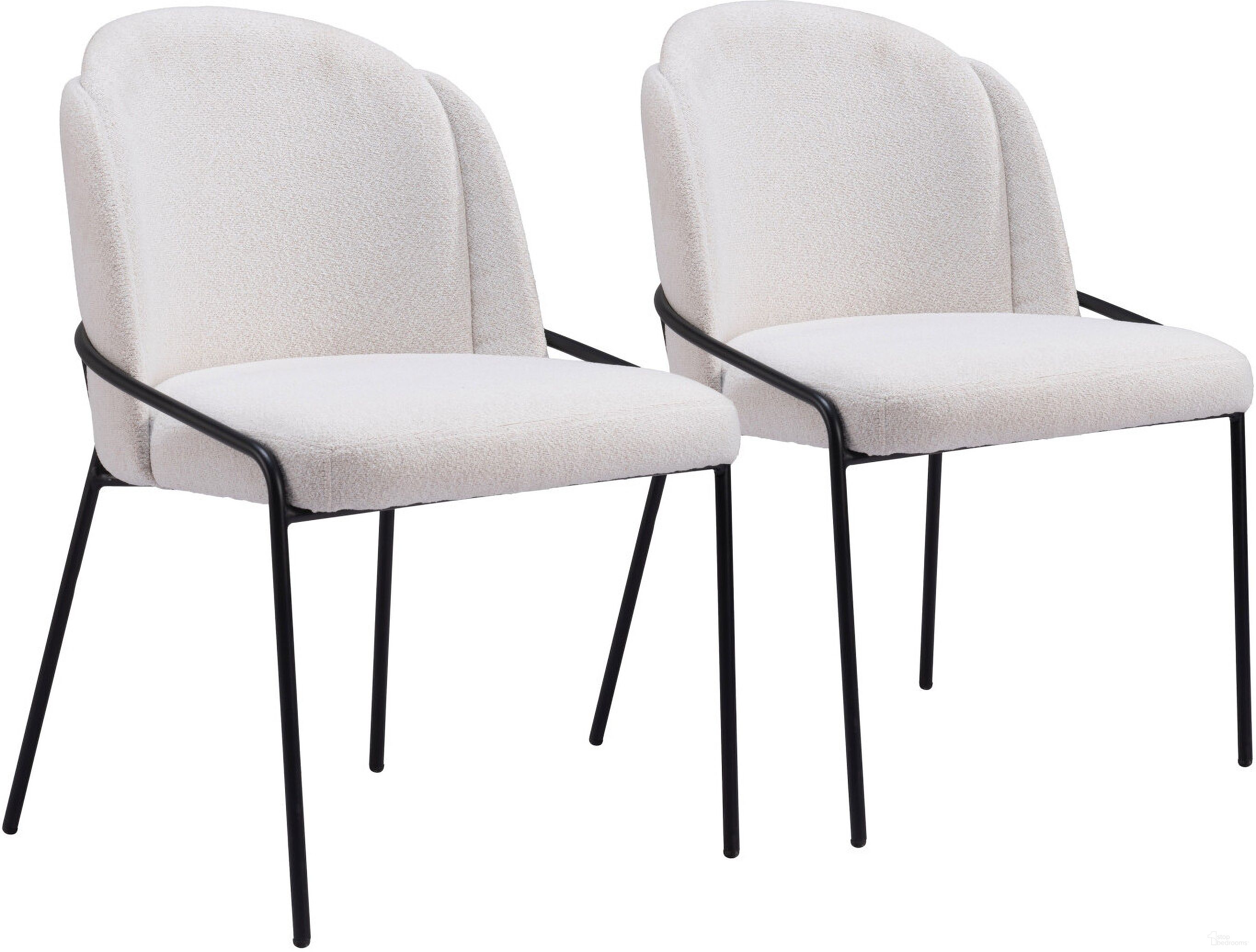 The appearance of Jambi Dining Chair Set of 2 In Ivory designed by Zuo Modern in the modern / contemporary interior design. This ivory piece of furniture was selected by 1StopBedrooms from Jambi Collection to add a touch of cosiness and style into your home. Sku: 109965. Material: Steel. Chair Type: Side Chair.