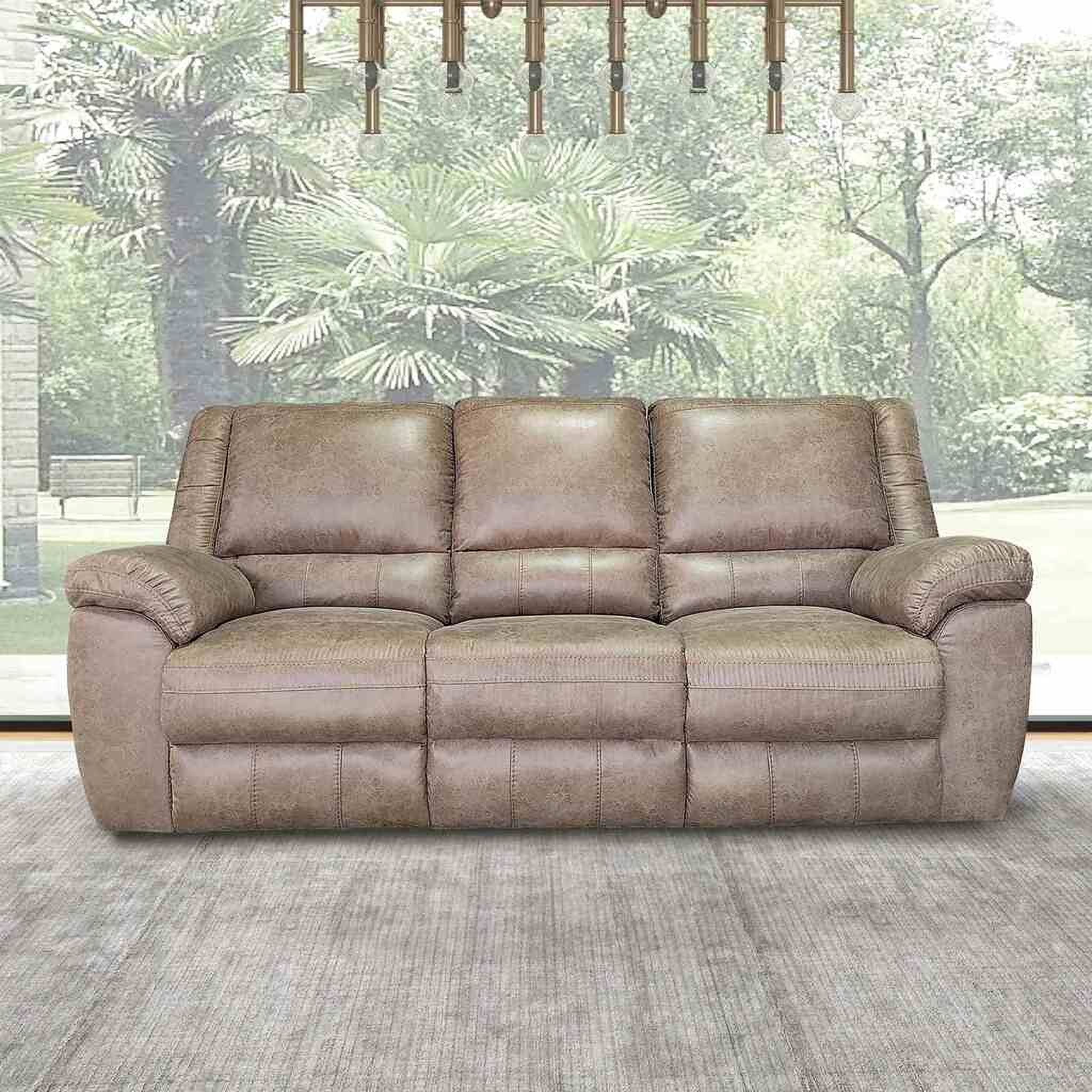 The appearance of Jambi Sofa In Brown designed by Furniture of America in the transitional interior design. This brown piece of furniture was selected by 1StopBedrooms from Jambi Collection to add a touch of cosiness and style into your home. Sku: NX6011BR-SF. Material: Leather.