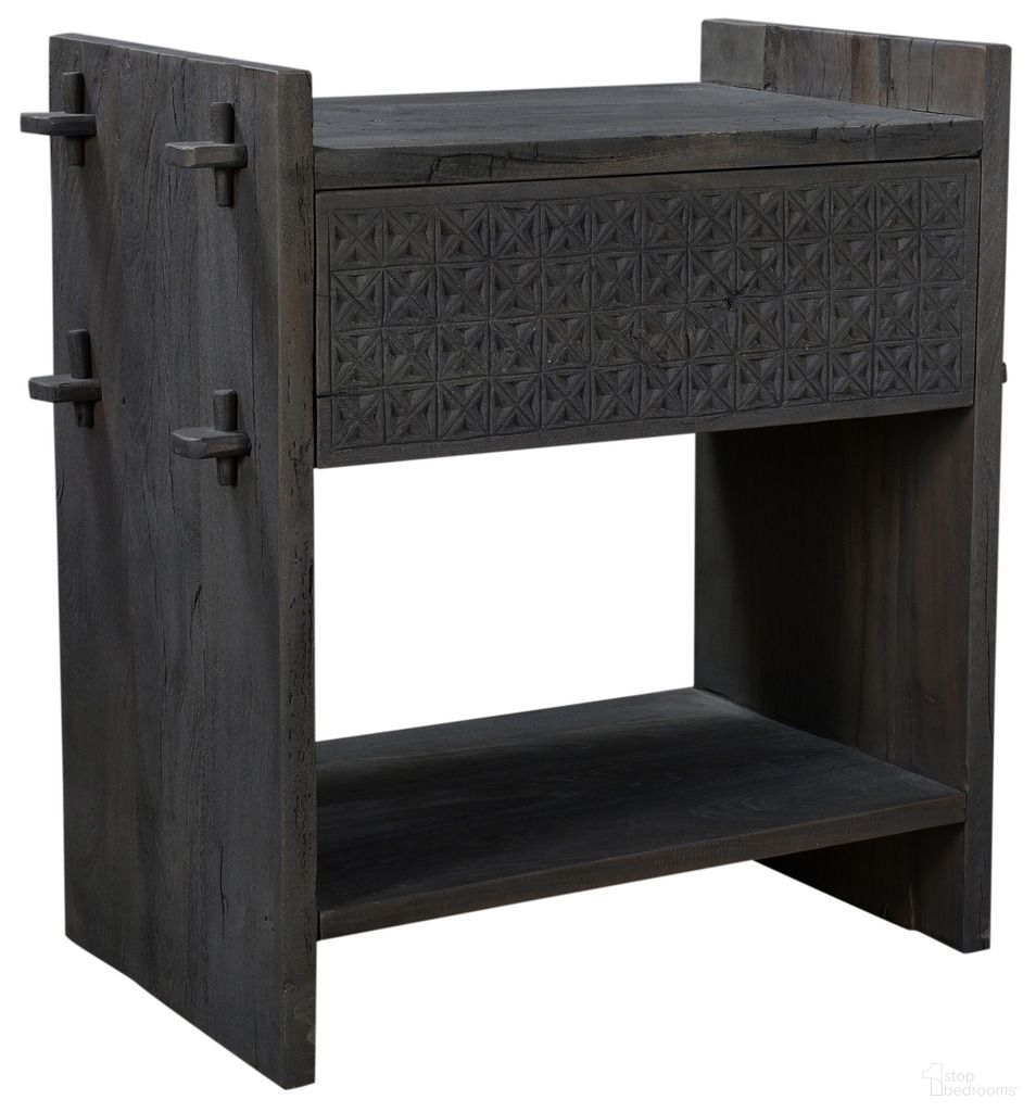 The appearance of Jamboree Nightstand In Dark Gray designed by Moti in the transitional interior design. This dark gray piece of furniture was selected by 1StopBedrooms from Jamboree Collection to add a touch of cosiness and style into your home. Sku: 90114001. Material: Wood.