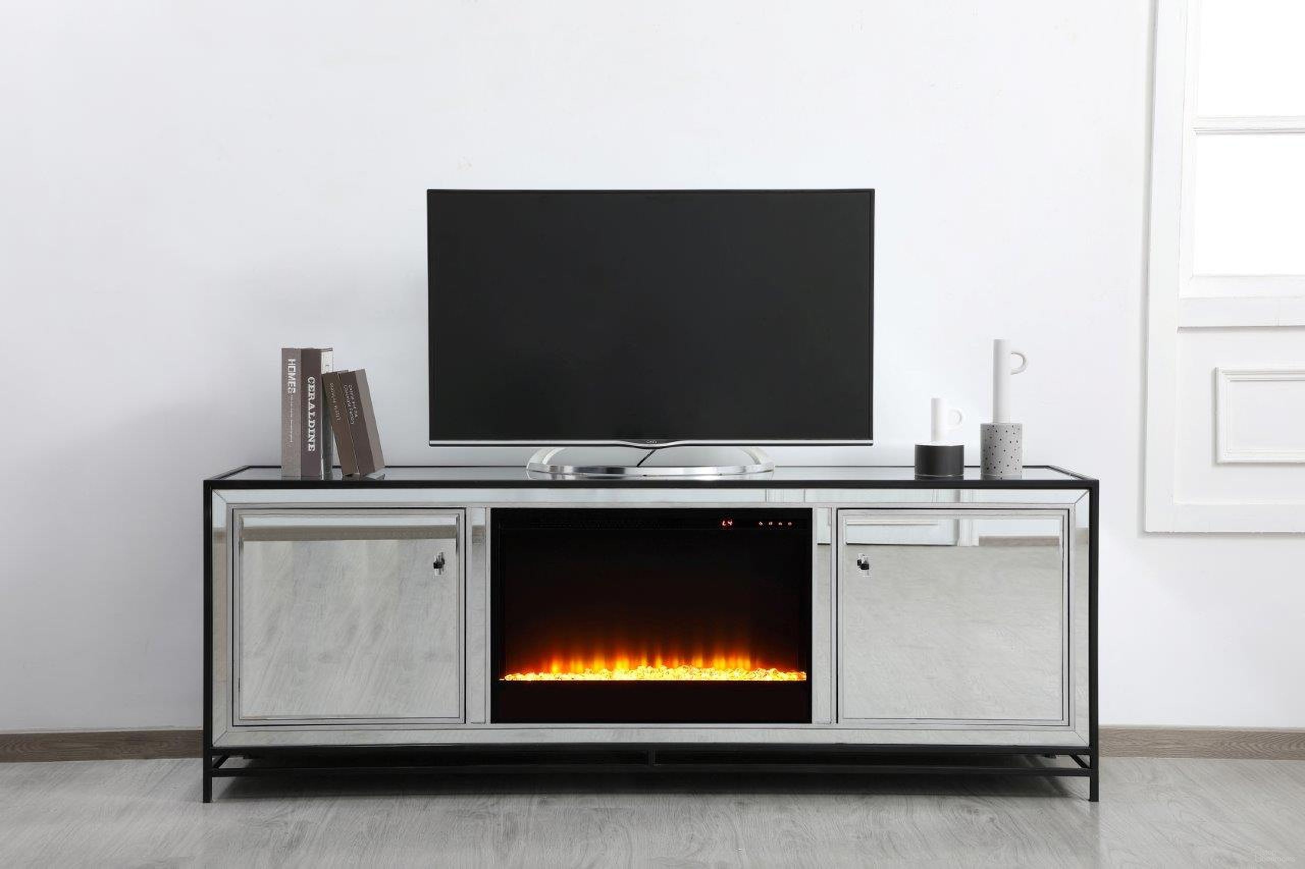 Elegant Lighting James TV Stand with Fireplace - Thumbnail 2