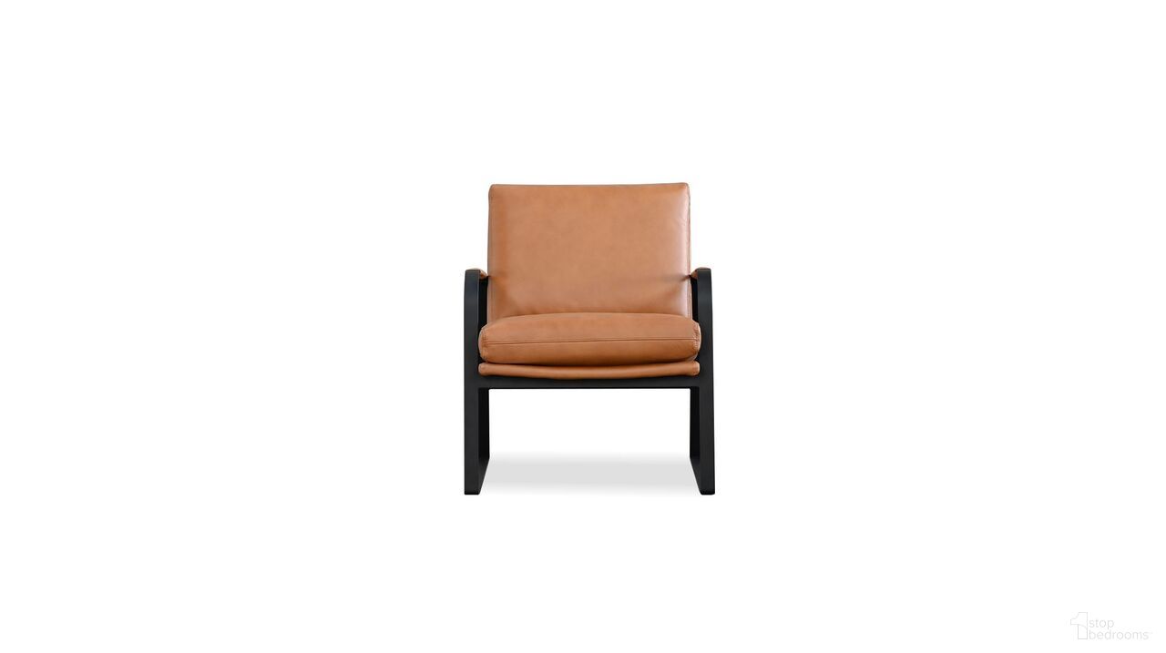 The appearance of Jameson Lounge Chair Black Powder Coated Legs In Palomino Sauvage designed by Mobital in the modern / contemporary interior design. This palomino sauvage piece of furniture  was selected by 1StopBedrooms from Jameson Collection to add a touch of cosiness and style into your home. Sku: LAR-JAME-PALO-PCBLA. Material: Leather.