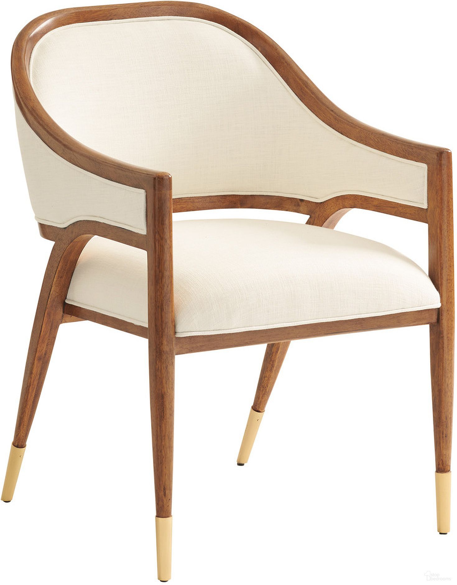 The appearance of Palm Desert Jameson Upholstered Arm Chair In Palm Coast designed by Tommy Bahama in the transitional interior design. This palm coast piece of furniture was selected by 1StopBedrooms from Palm Desert Collection to add a touch of cosiness and style into your home. Sku: 575-881-01. Material: Wood. Chair Type: Arm Chair.